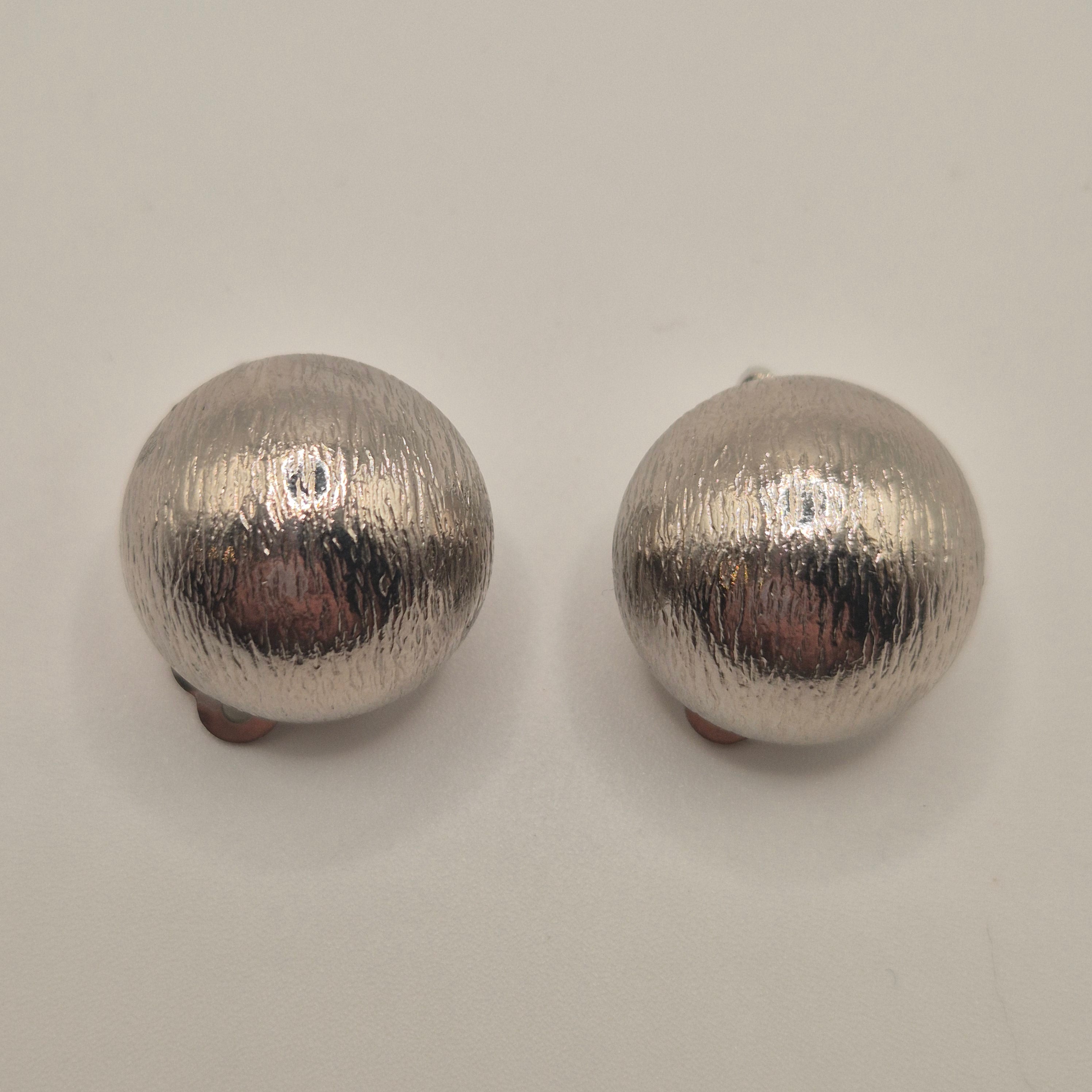 Vintage 50er Jahre Massive Runway Ohrringe / Made in West Germany Statement Clips Silber
