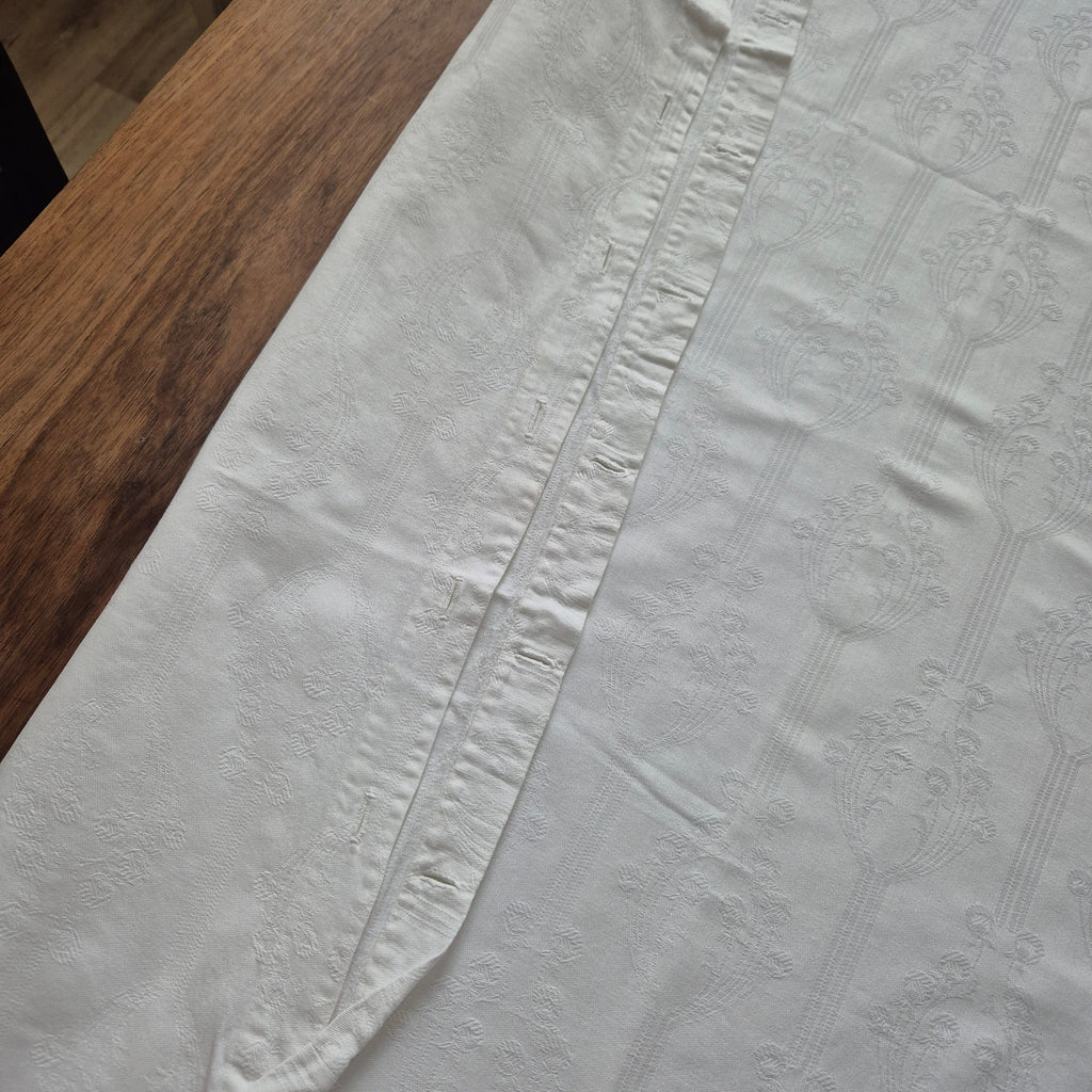 Antiker großer Kissenbezug Baumwolle 85x96cm weiß Monogramm A.H.