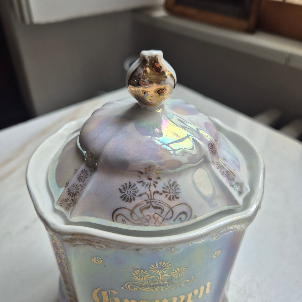 Antike Vorratsdose Jugendstil Porzellan "Graupen" um 1900