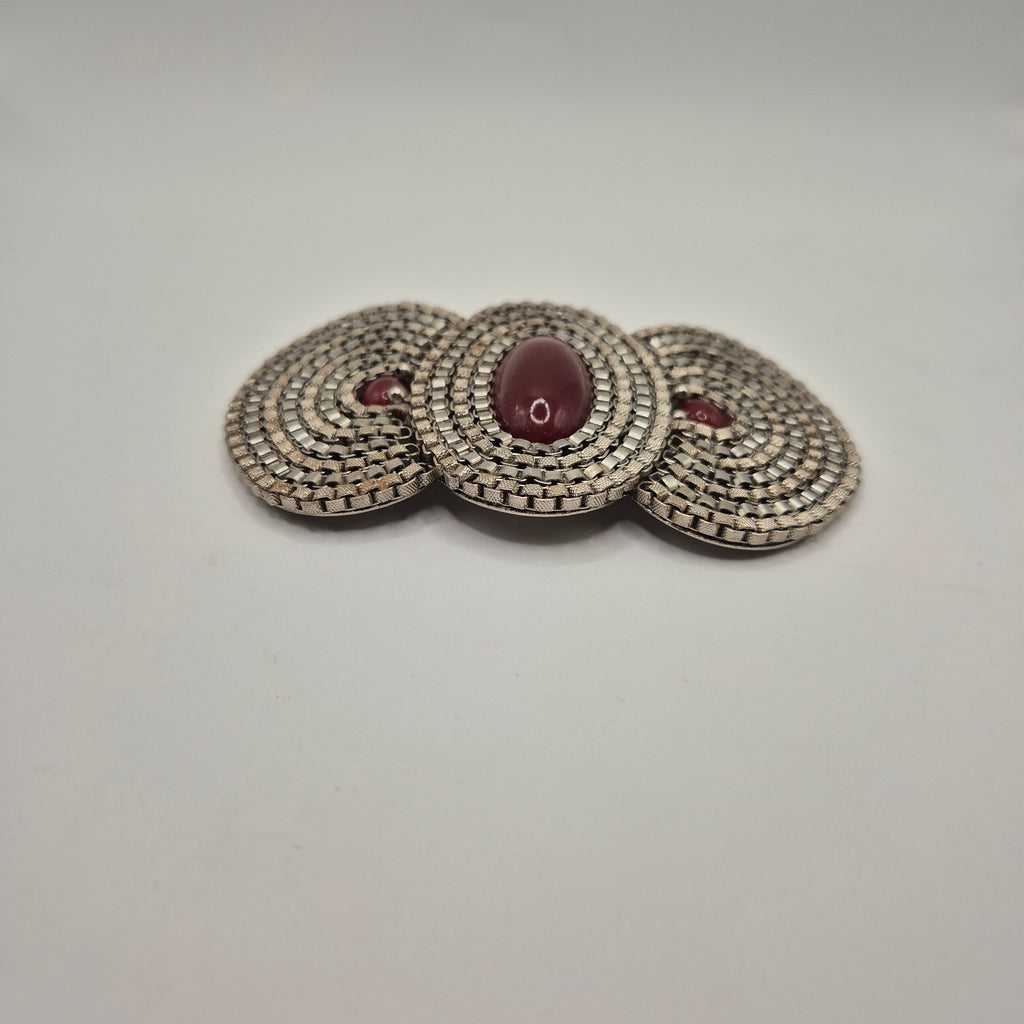 Vintage Gürtelschnalle Trachtenschnalle Taillengürtel 80er Handmade silber braun