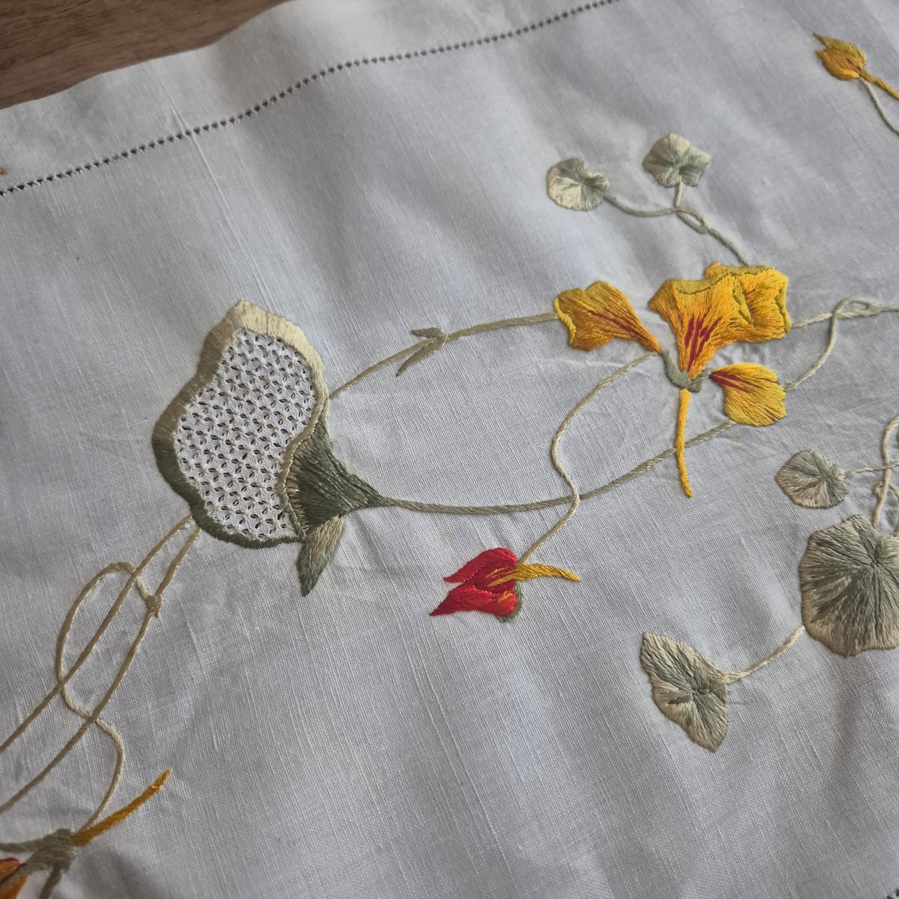Vintage Läufer handbestickt mit Flecken! 35x150cm