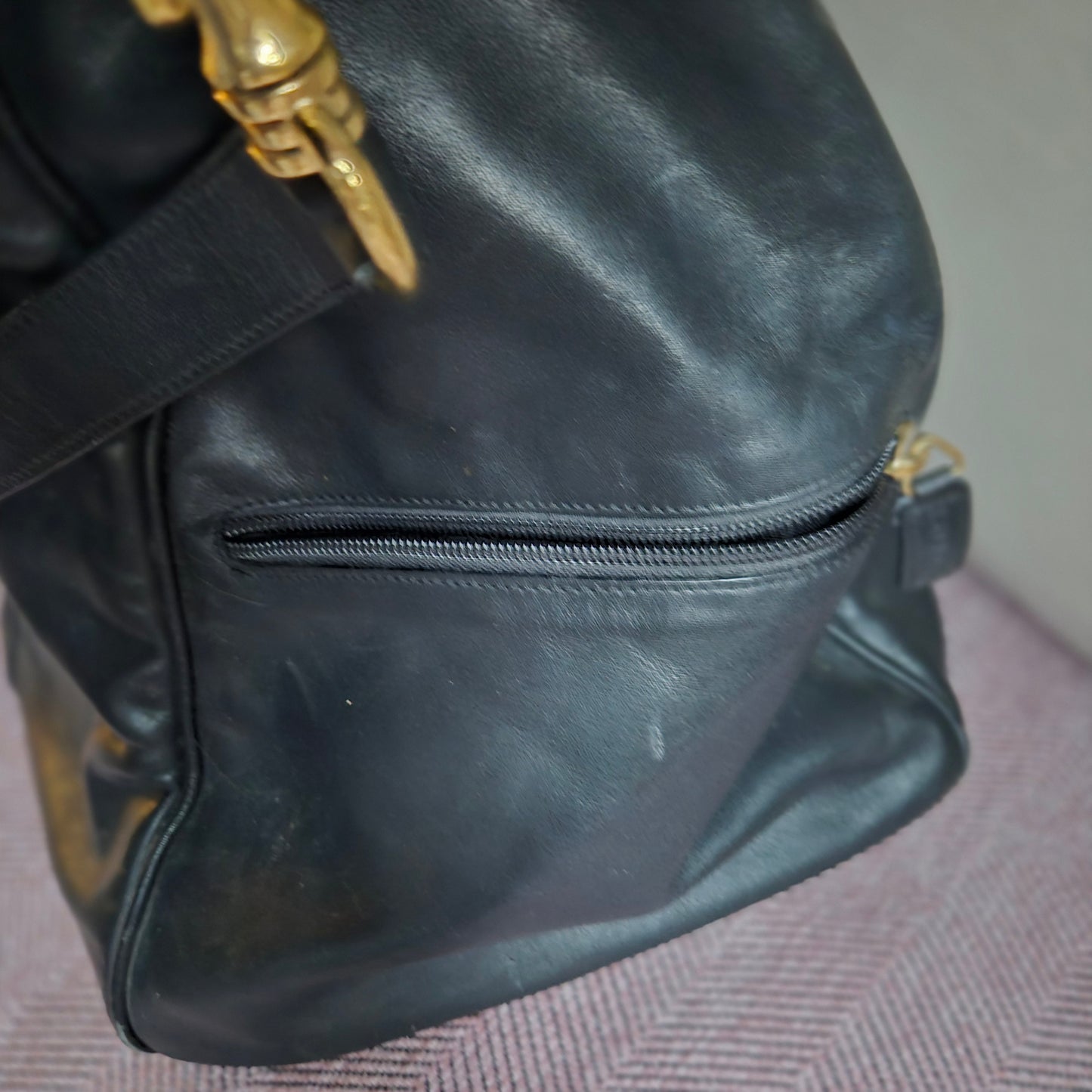 Seltene Vintage LOEWE Nappa Leder Shopper / Tote – 90er Jahre – Schwarz