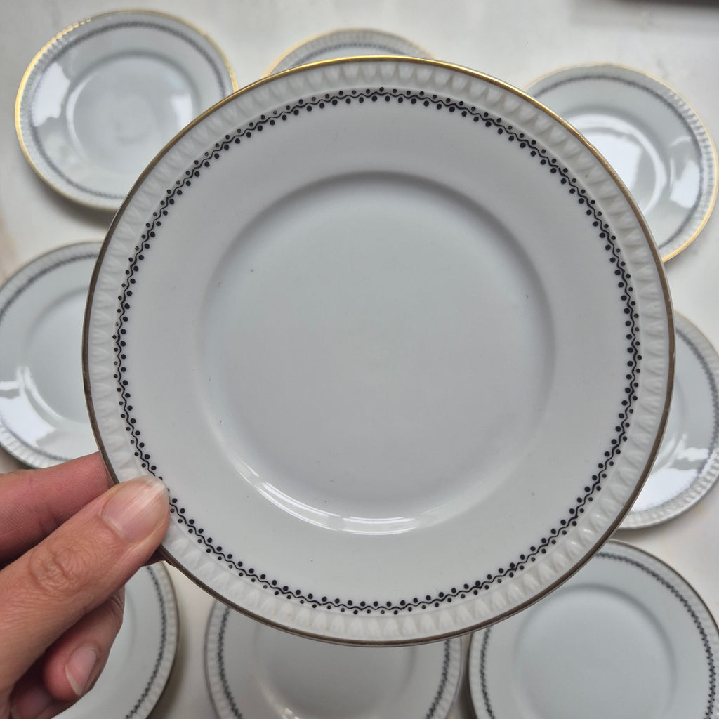 9x Vintage kleine Dessertteller - Kuchenteller Silesia Porzellan