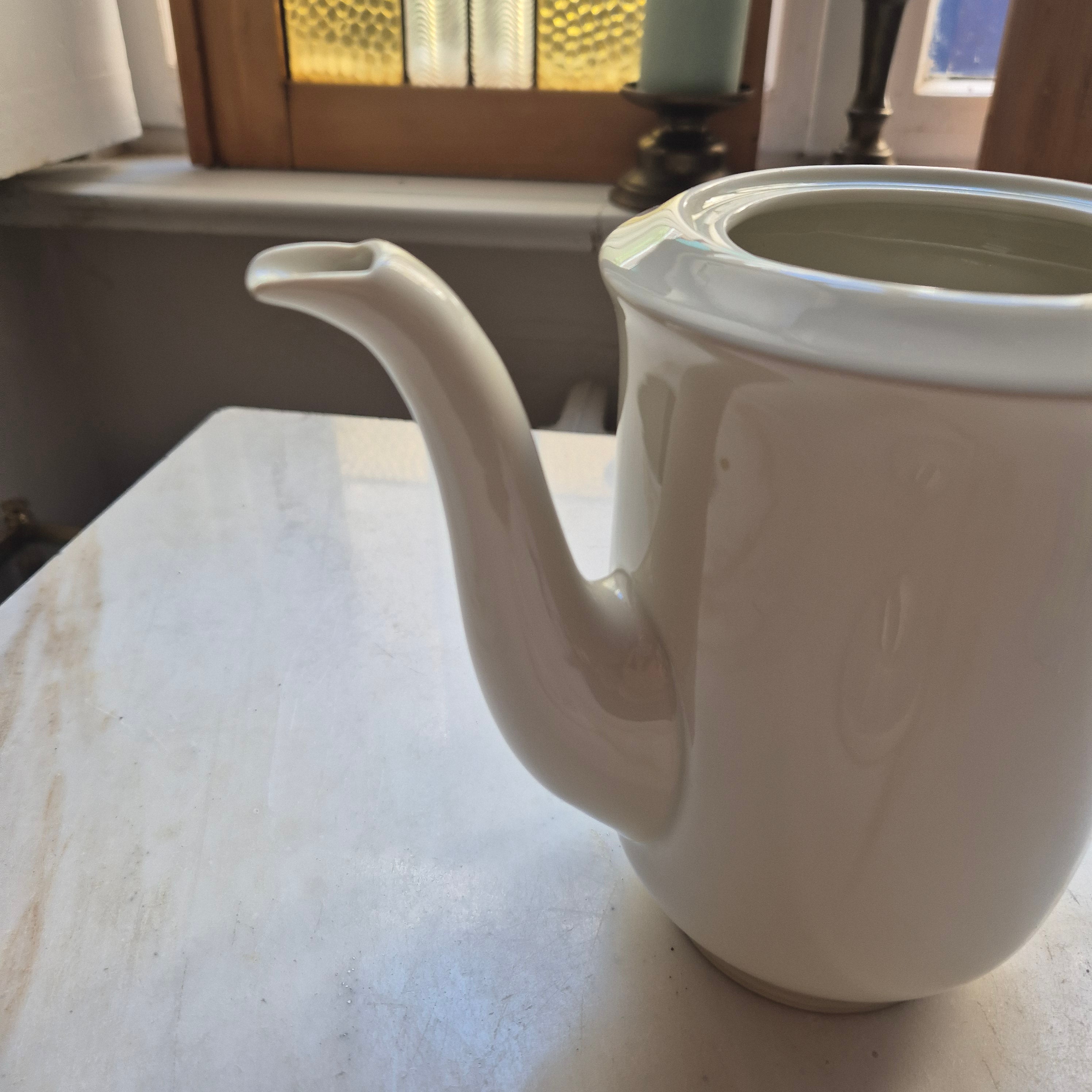 Große Kaffeekanne Porzellan - elfenbeinton - "Margarete" Hutschenreuther