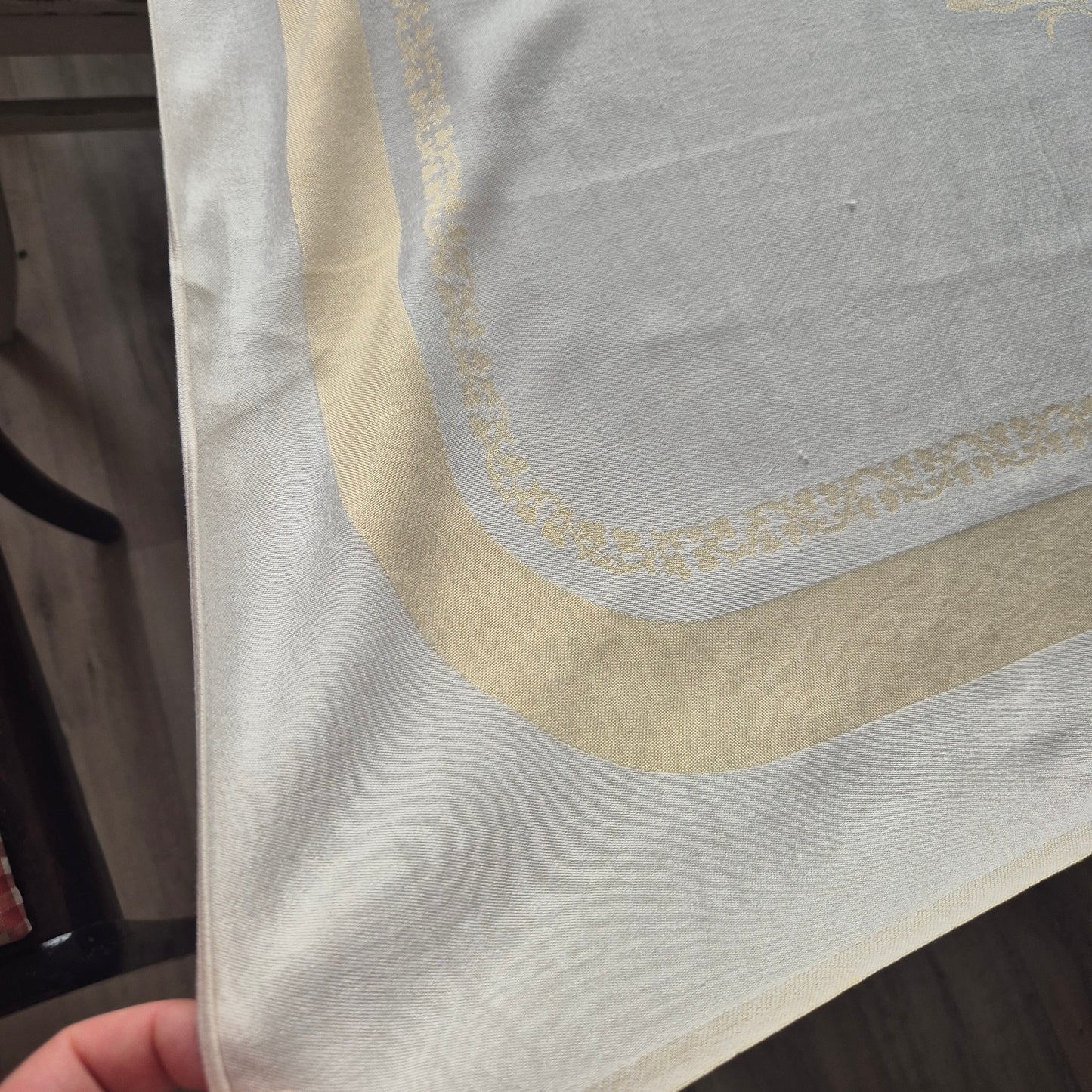 Vintage Tischdecke Pastellgelb 100x120cm Landhaus French