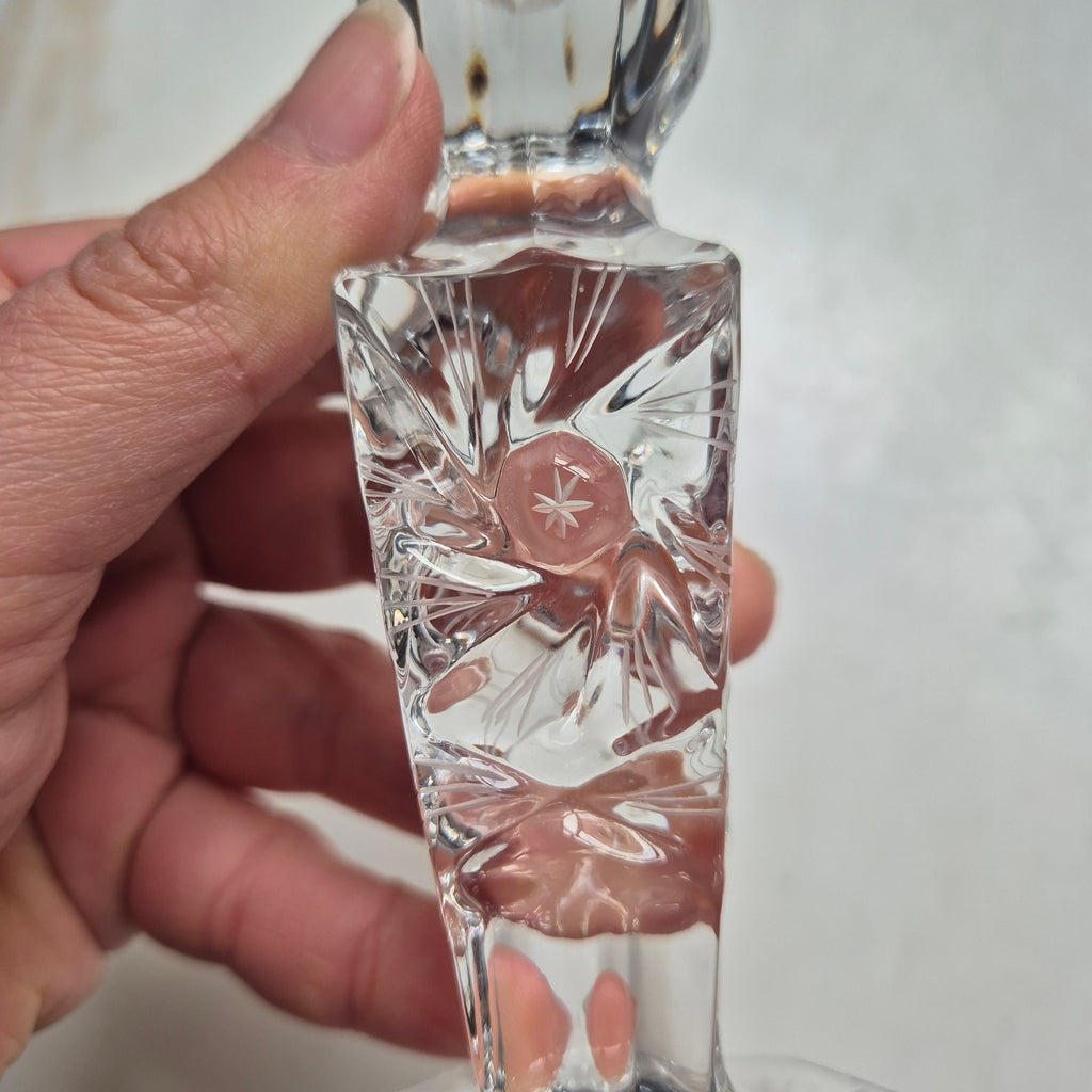 Vintage Kerzenhalter Kristall Glas Kerzenständer