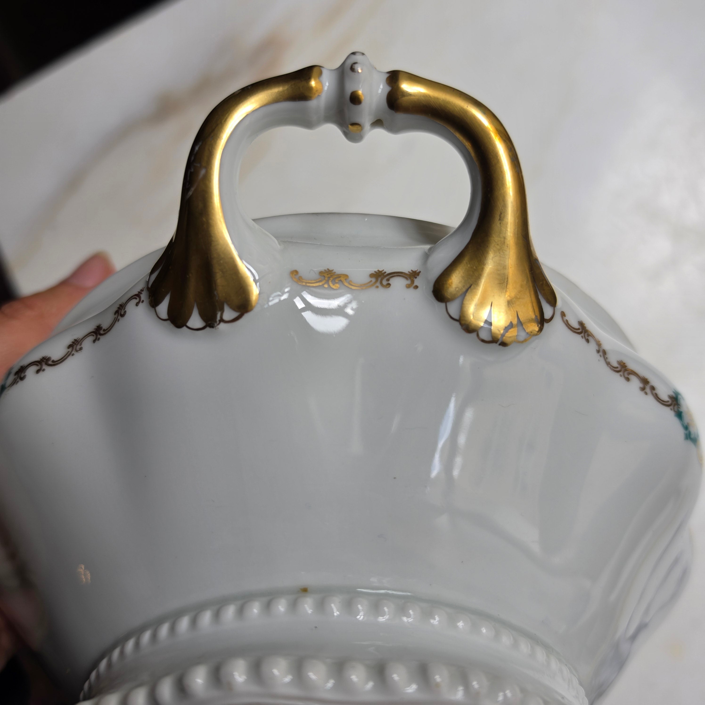 Antike Rosenthal Schale „Bavana“ – Edle Servierschale mit Goldstaffage & Ornamenten – Jugendstil