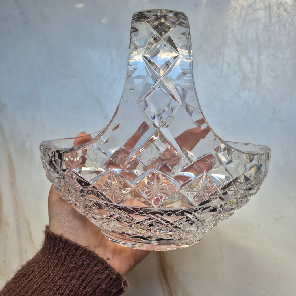 Vintage Glas Schale Obstschale Gebäck Bonbon Konfekt Korb Ostern