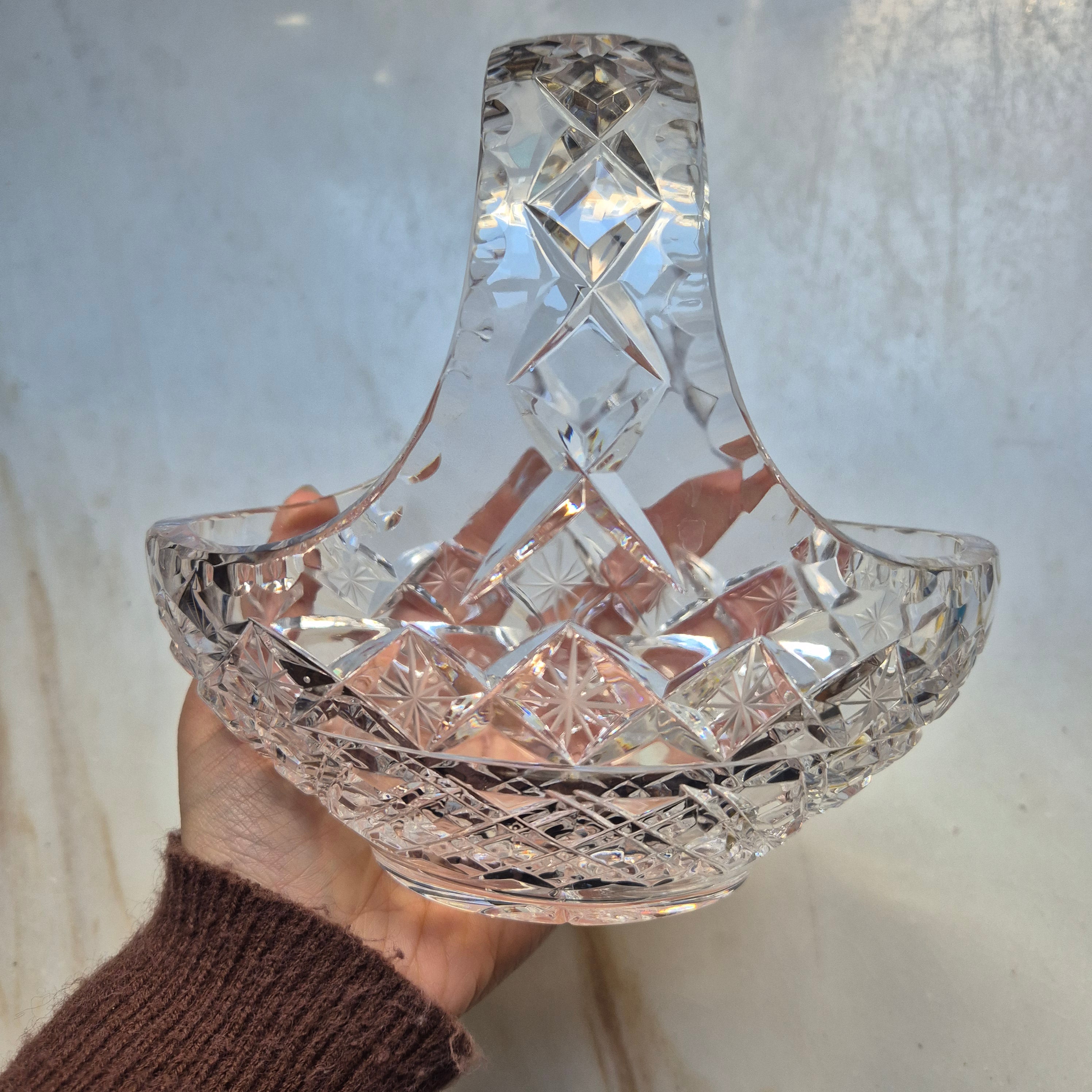 Vintage Glas Schale Obstschale Gebäck Bonbon Konfekt Korb Ostern