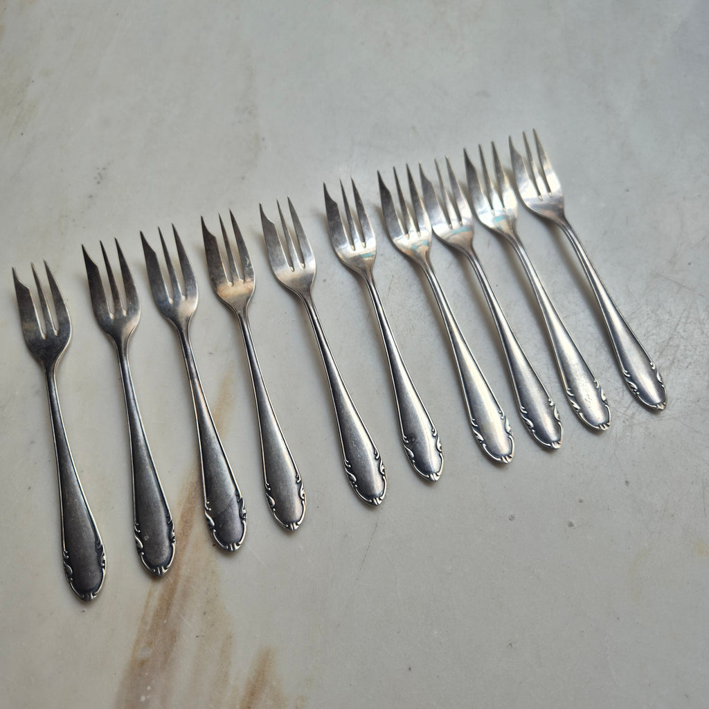 10x Vintage Chippendales Gabeln - Kuchengabeln - 90er Auflage