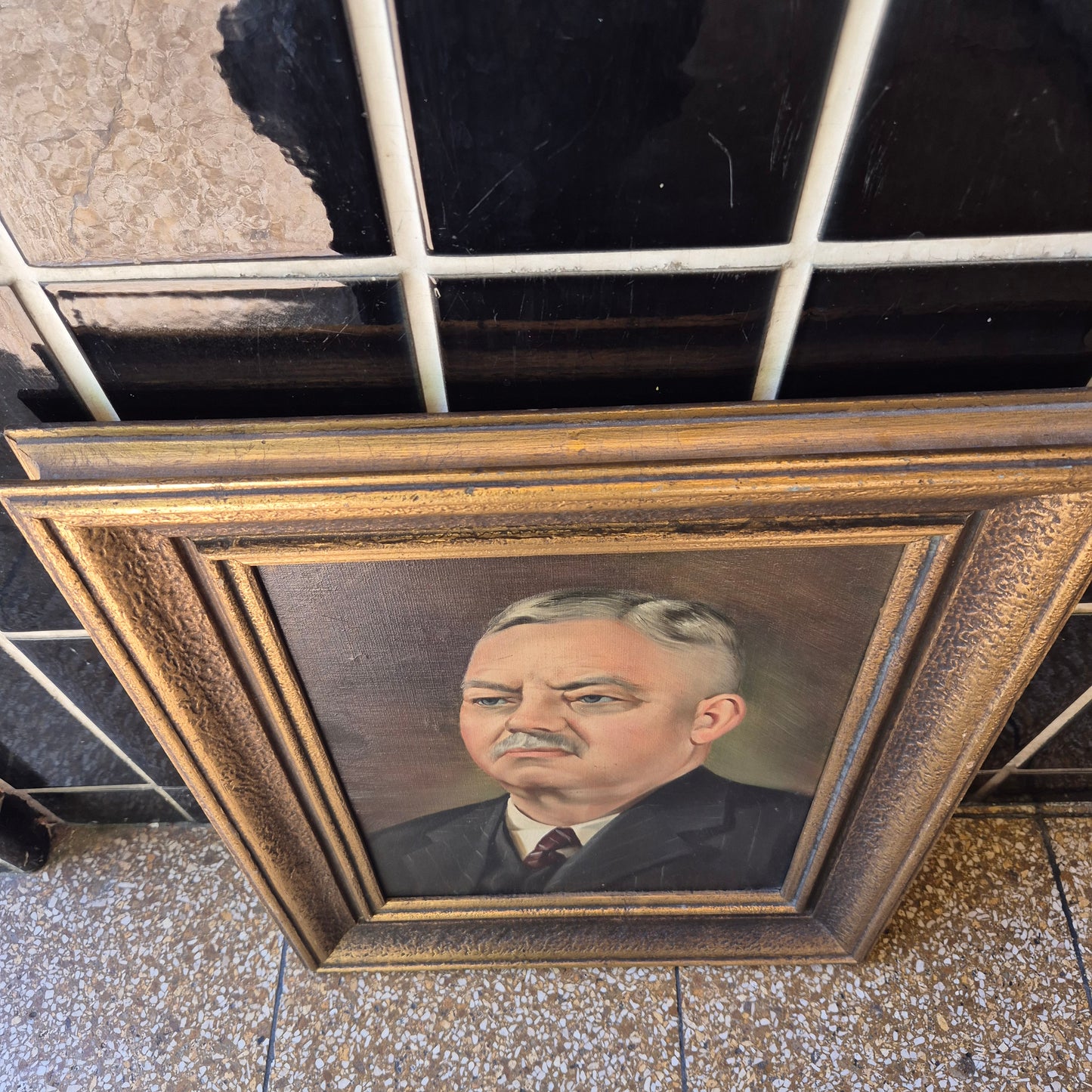 Antikes Ölgemälde auf Leinwand Portrait eines Mannes gerahmt
