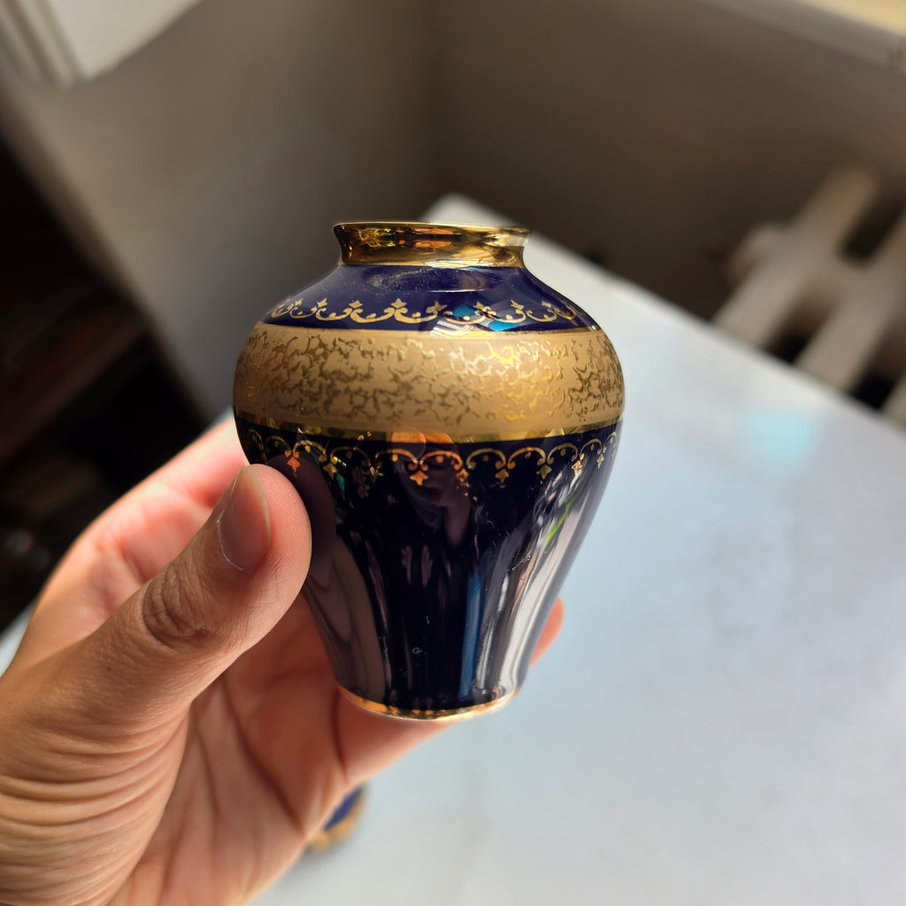 KPM Bavaria Royal – Eleganter Miniatur-Deckelkrug / Deckeldose aus Echt Kobalt & Gold
