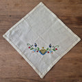 Vintage DDR kleines Zierdeckchen Handbestickt  27x29cm