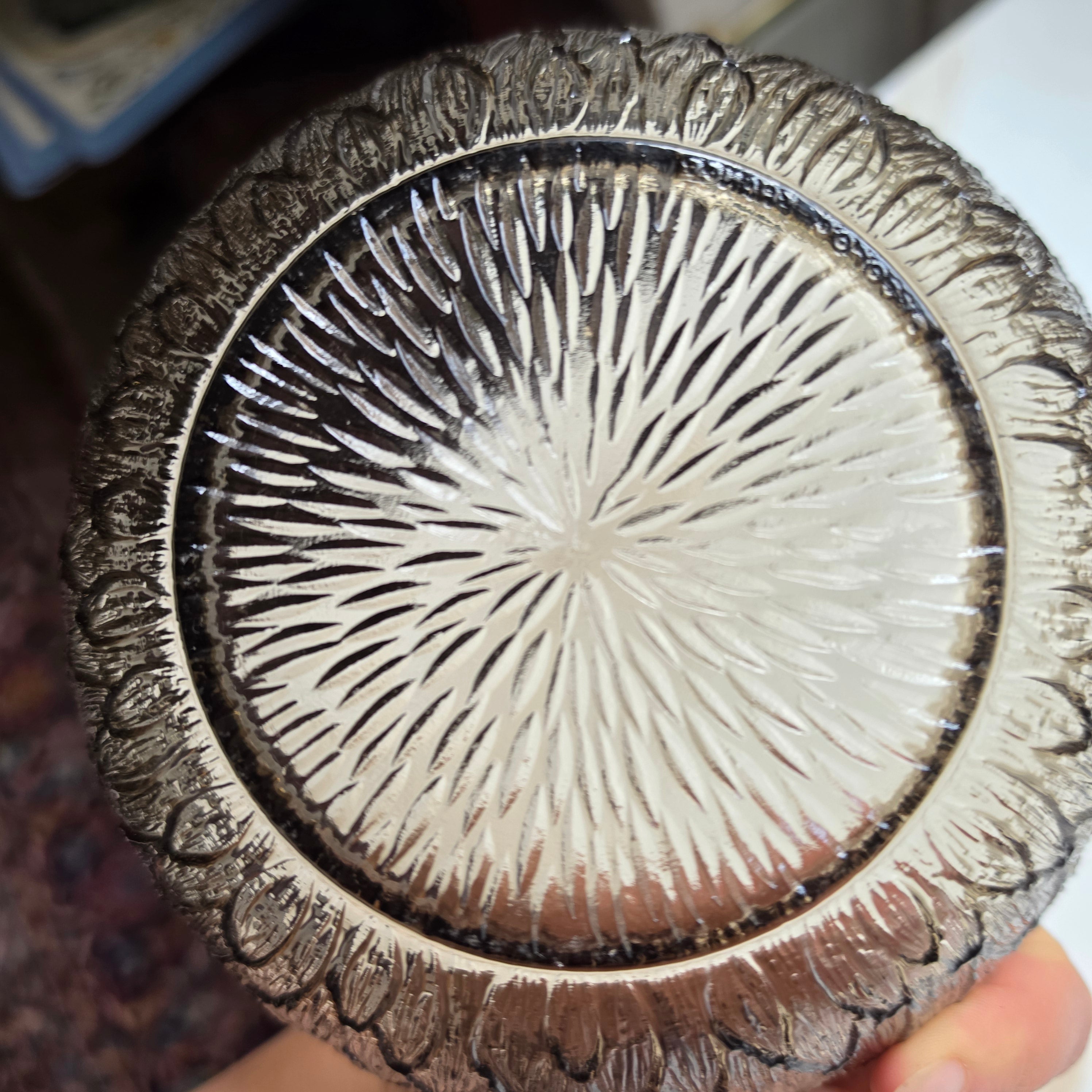Vintage Glas Schüssel "Arcoroc" Rauchglas Marguerite Schüsseln France Sunflower