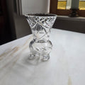 Edle Vintage Kristallvase mit Schliffmuster & Füßchen – Elegante Tischdekoration