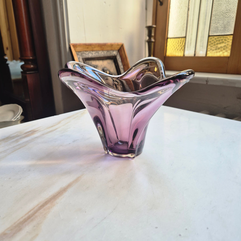 Vintage Glas Schale Bowle 70er Jahre Lila