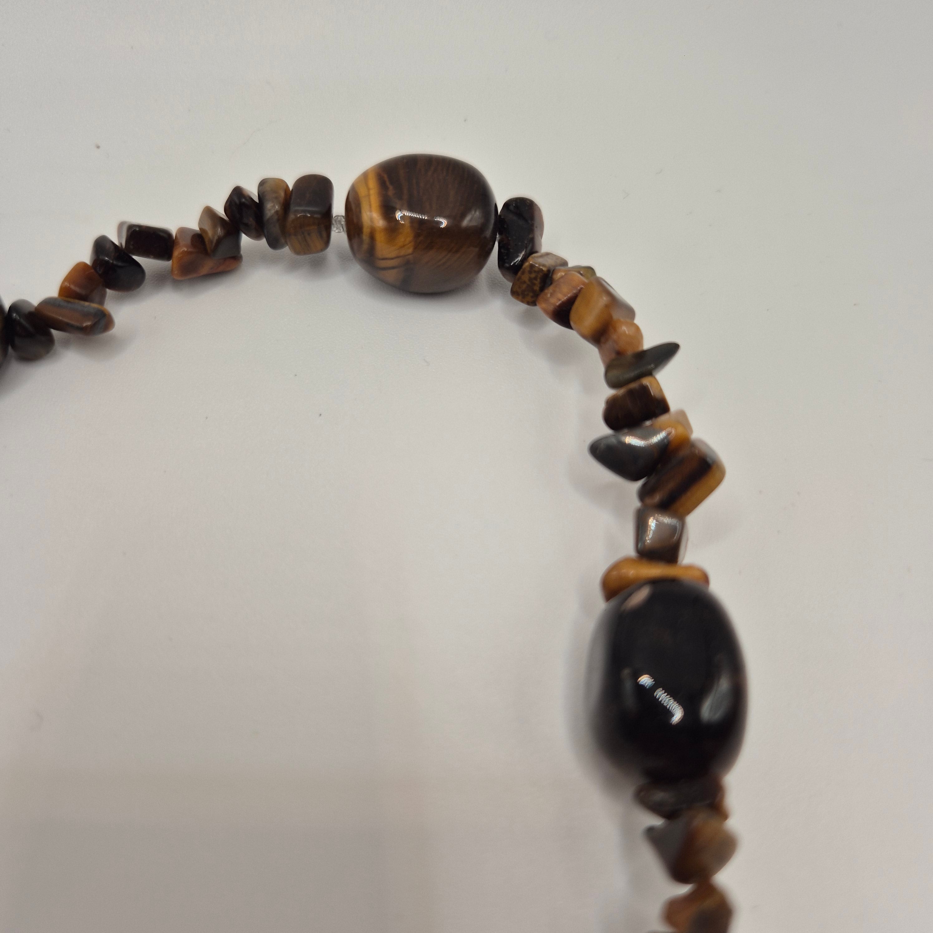 Kette 90er Jahre Glitzer STeine braun edel Halskette Vintage