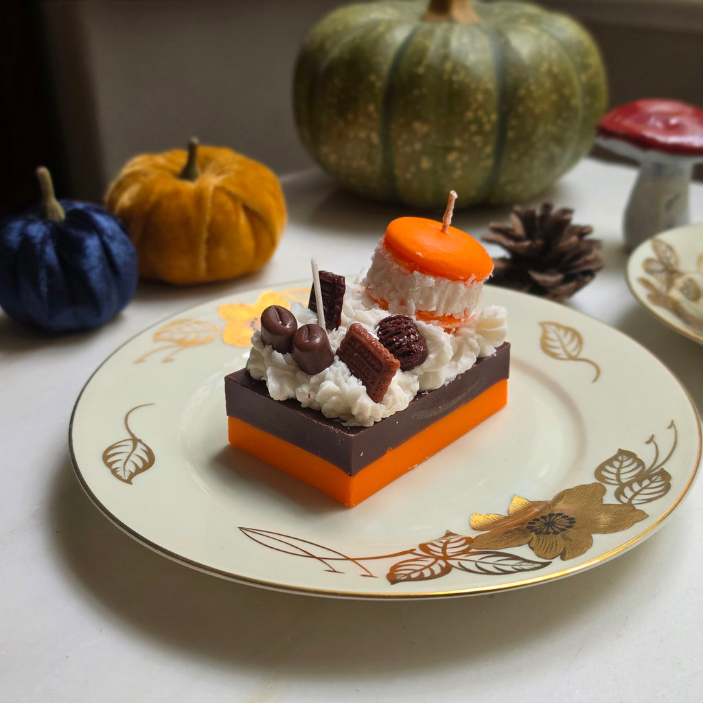 Herbstliche Dessert-Sojawachskerze Unikat – Handgegossen von Margosh´s Töchter