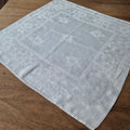 Antike Damast Baumwolle Serviette 46x49cm Mitteldecke weiß