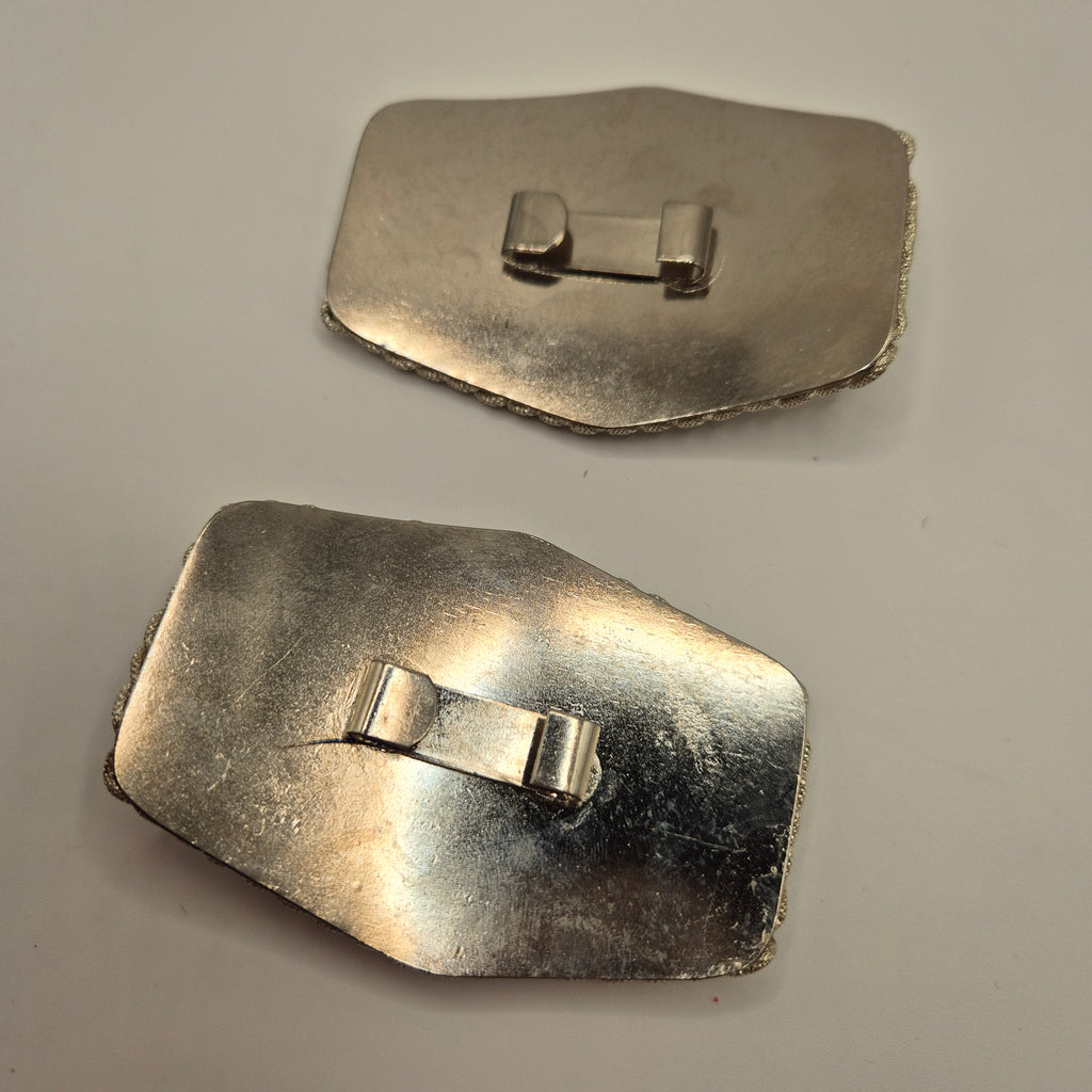 Vintage Gürtelschnalle Trachtenschnalle Taillengürtel 80er Handmade silber Lila rosa