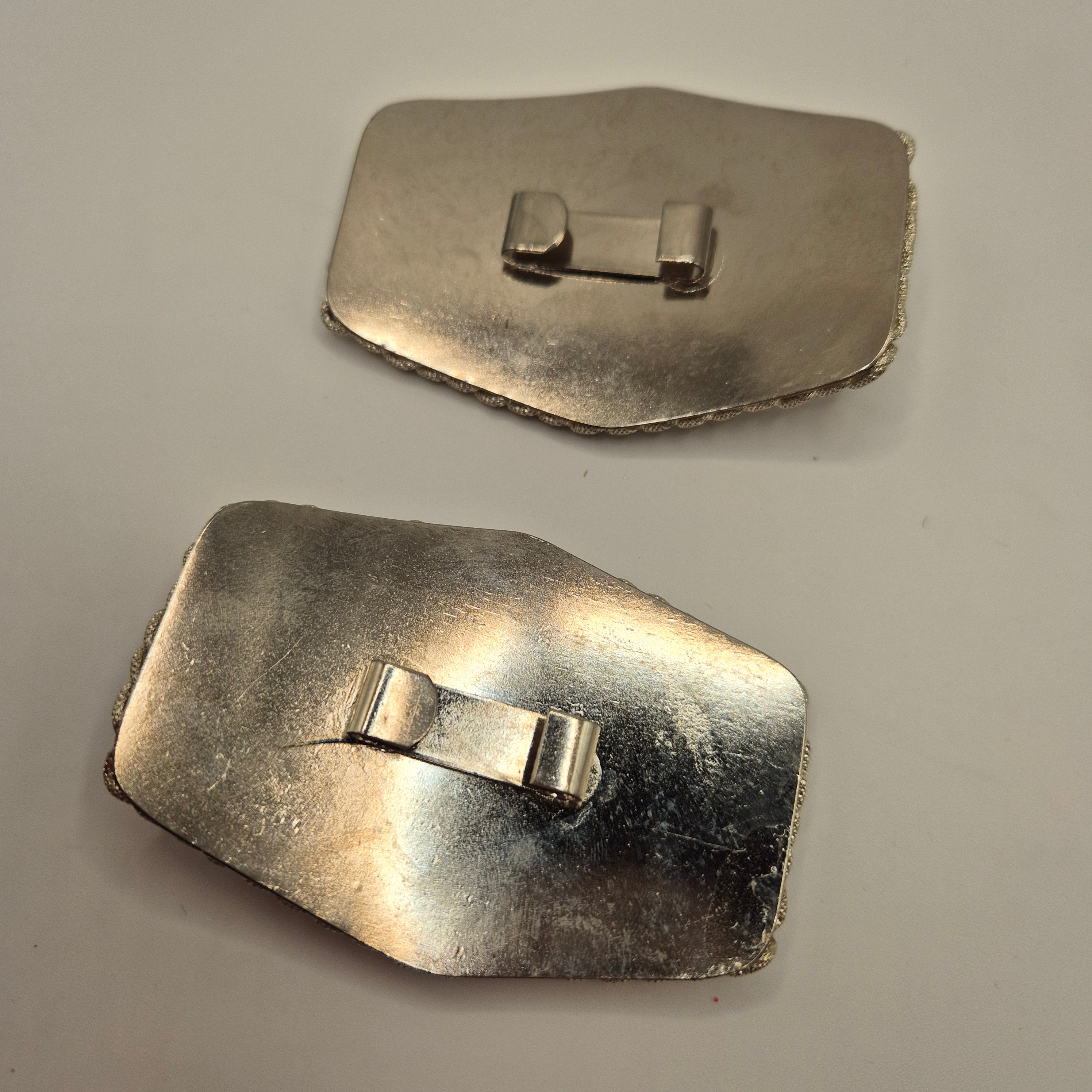 Vintage Gürtelschnalle Trachtenschnalle Taillengürtel 80er Handmade silber Lila rosa