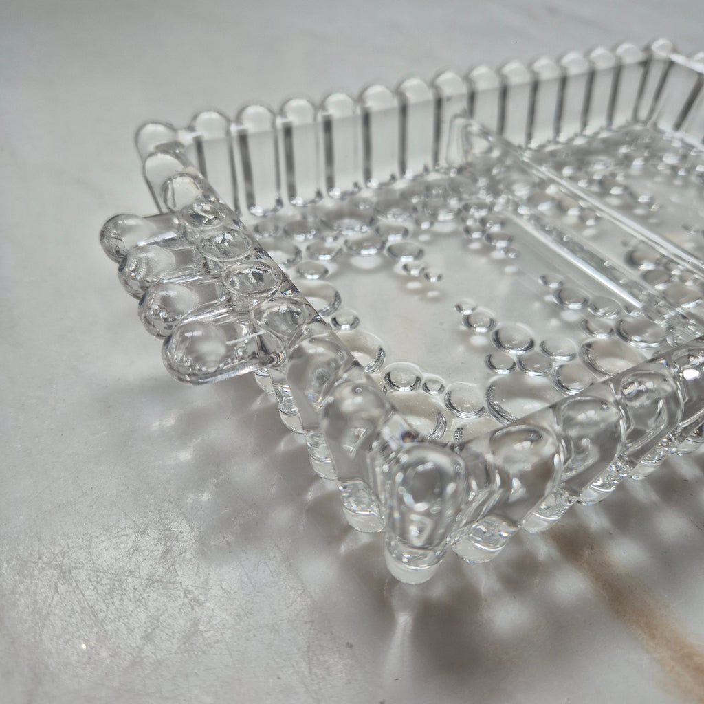 Vintage Bubble - Glasschale - Servierteller - mit Griff