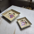 Rustikales Keramik-Schälchen-Set mit Weintrauben-Motiv – Handbemalter Vintage-Charme