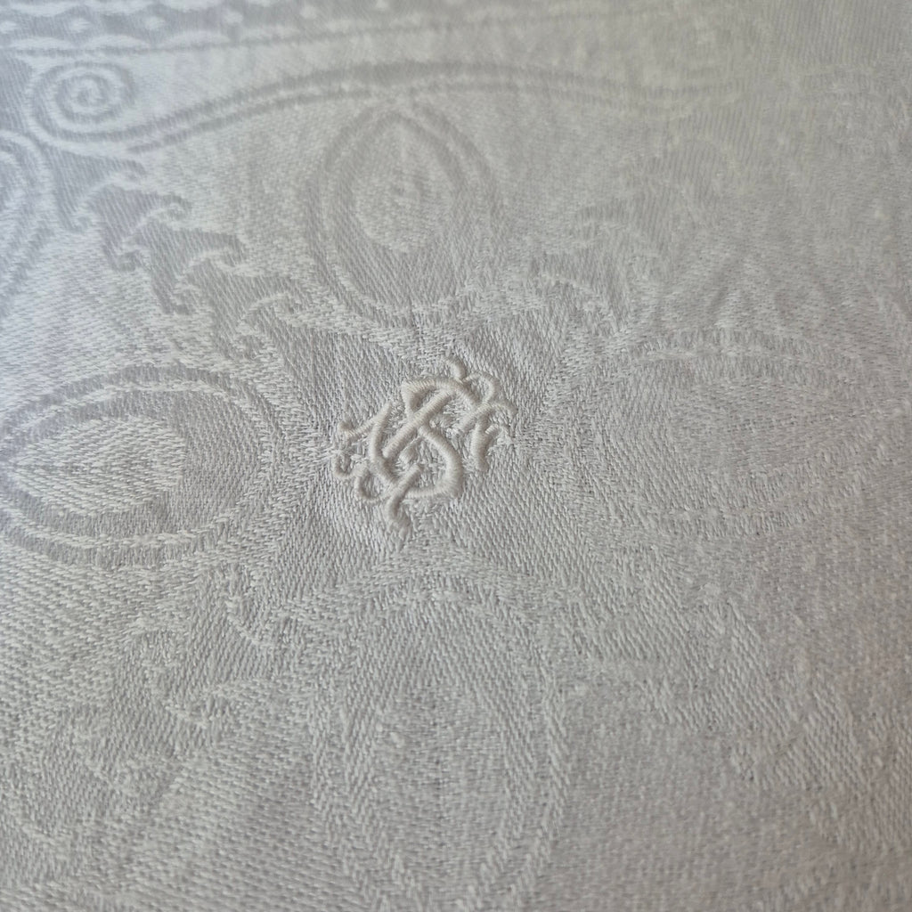 2x Antike Jugendstil Servietten mit Monogramm S.G