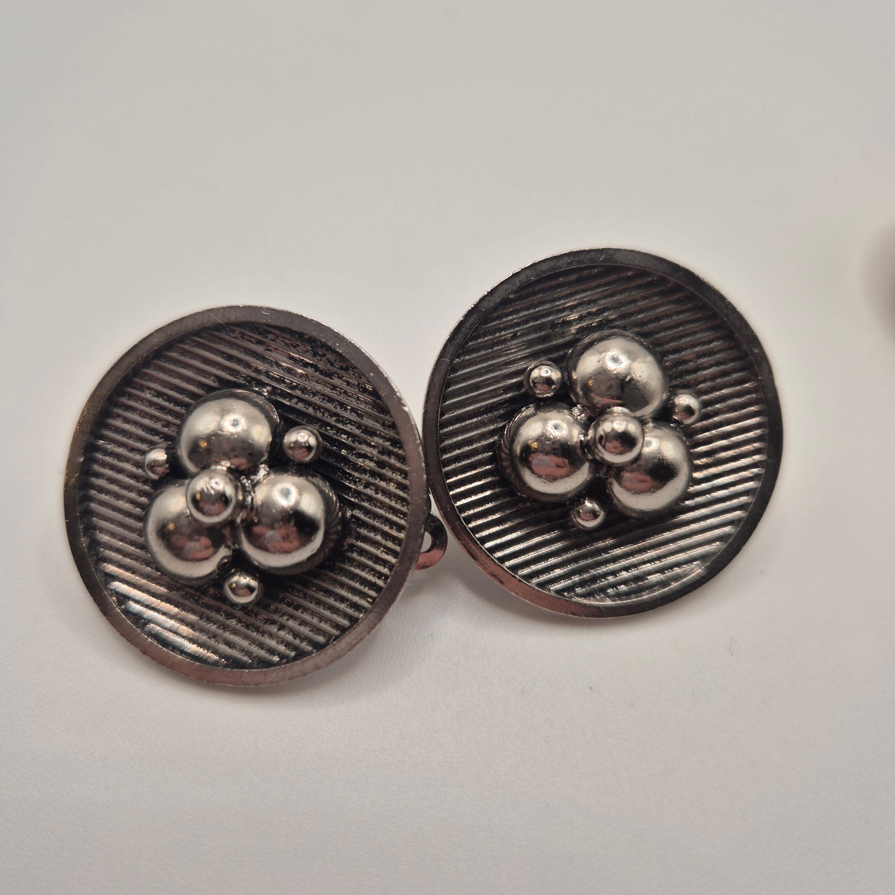 Vintage 50er Jahre Massive Runway Ohrringe / Made in West Germany Statement Clips Gold Silber
