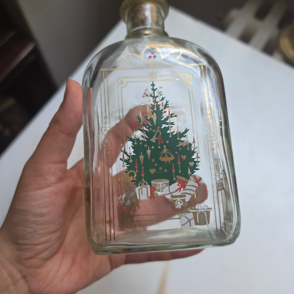 Vintage Holmegaard Adventsflasche - Schnapskaraffe (1980er) – Dänisches Glasdesign mit Korken & Metallverschluss
