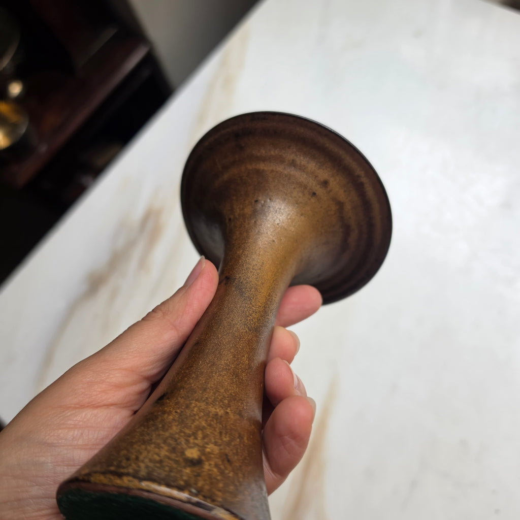 Vintage Keramik-Vase im Wabi-Sabi Stil – Erdige Braun- & Bronzetöne