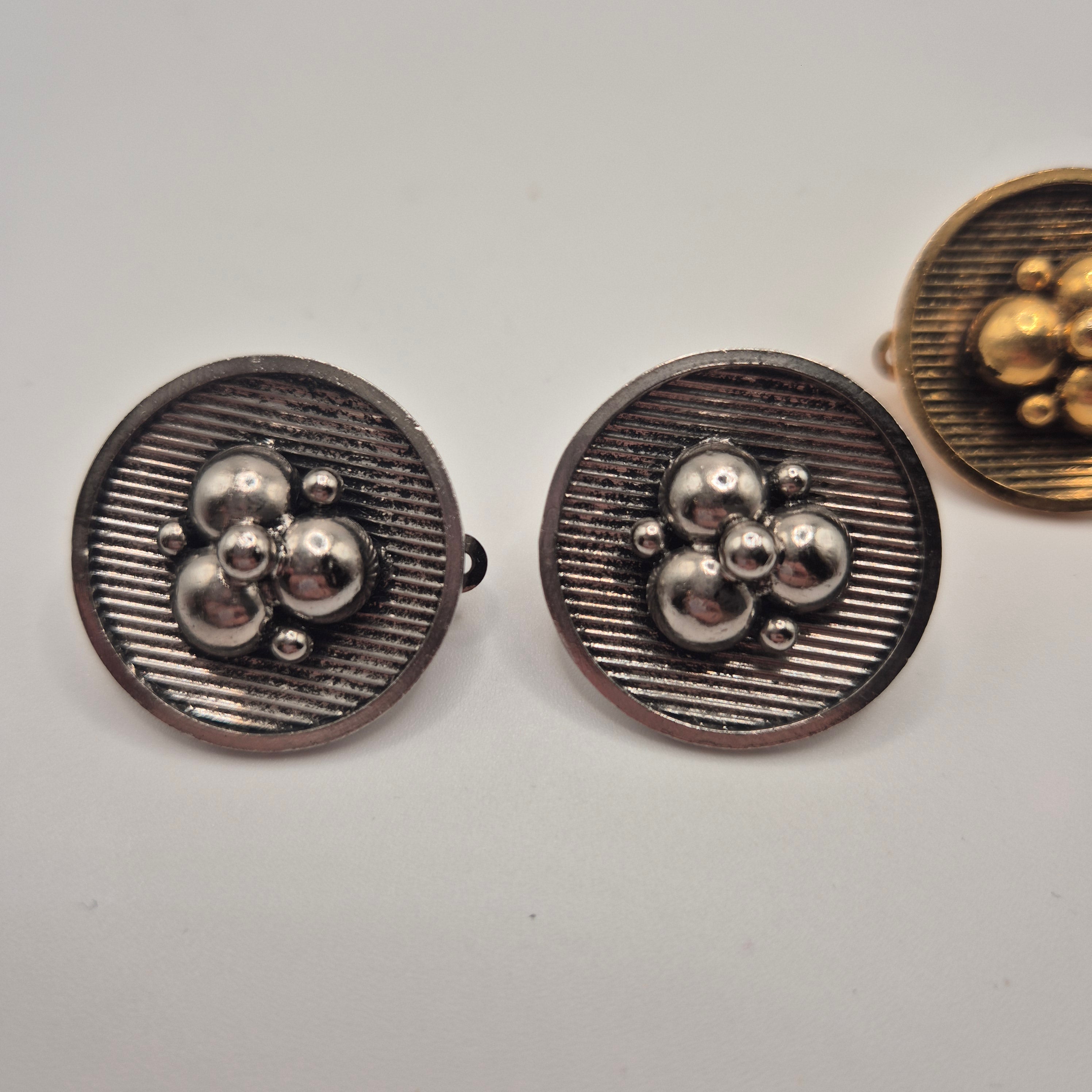 Vintage 50er Jahre Massive Runway Ohrringe / Made in West Germany Statement Clips Gold Silber