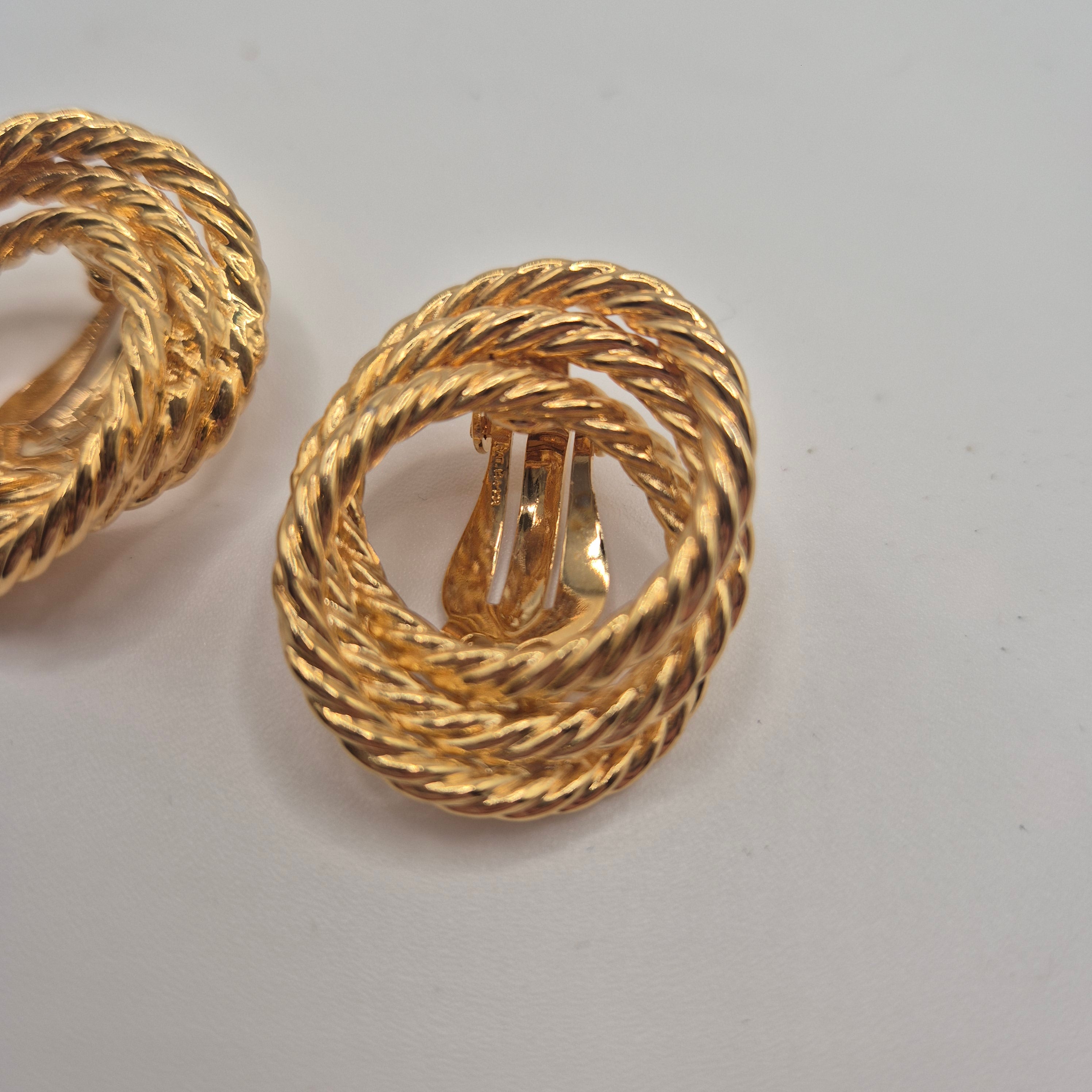 Vintage 50er Jahre Massive Runway Ohrringe / Made in West Germany Statement Clips Gold