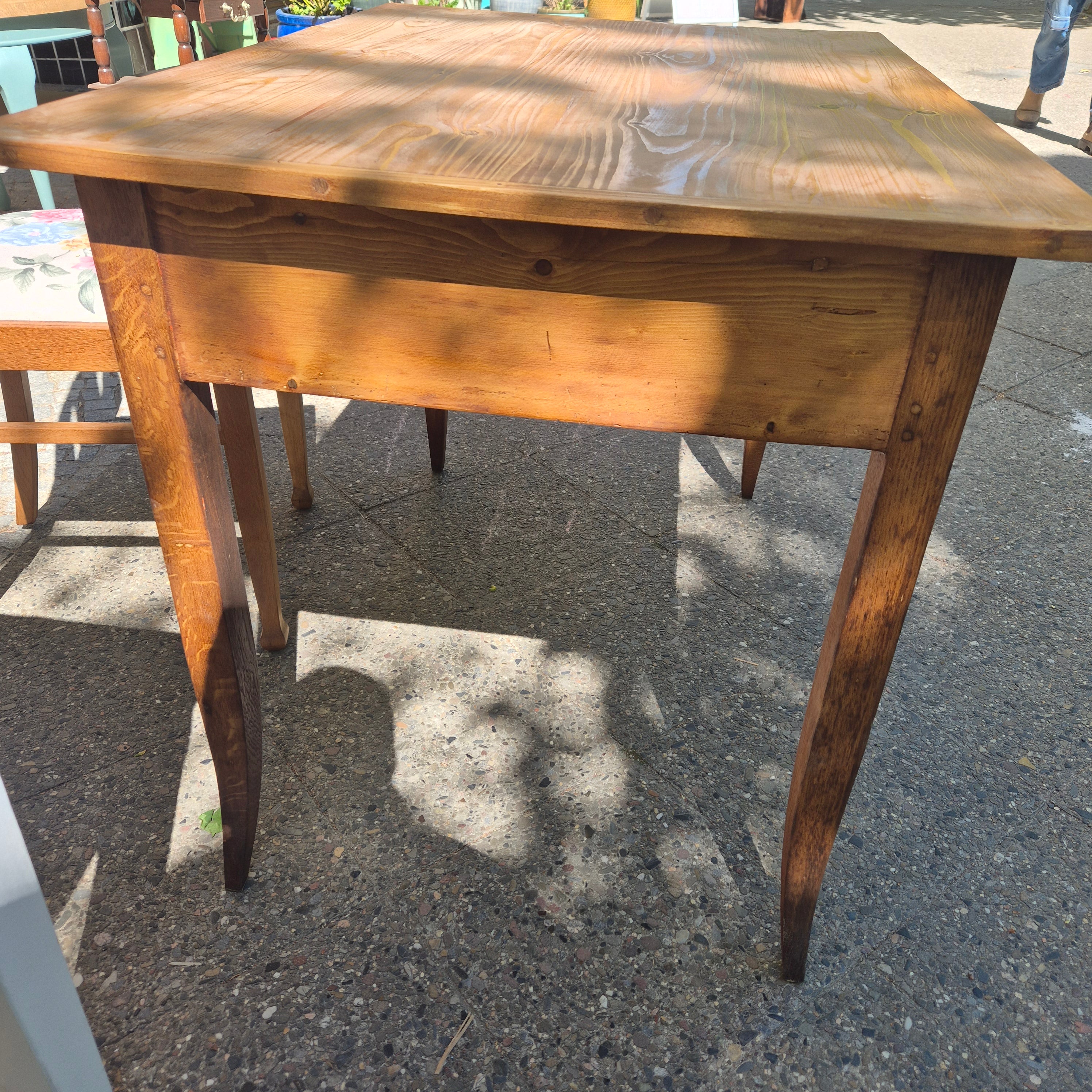 Antiker Biedermeier Tisch von 1860 - Vollholz Fichte - aufgearbeitet 70x100cm