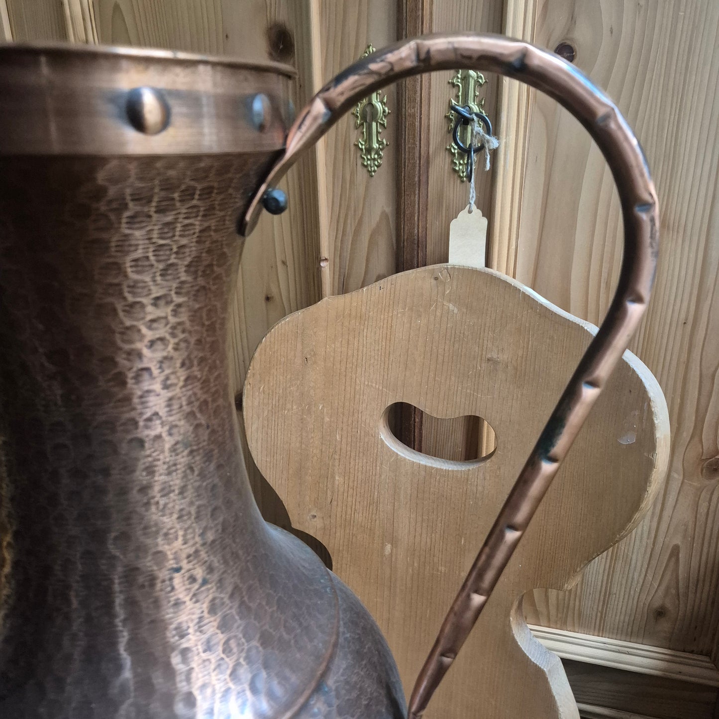 Große Vintage Kupferkanne Bodenvase