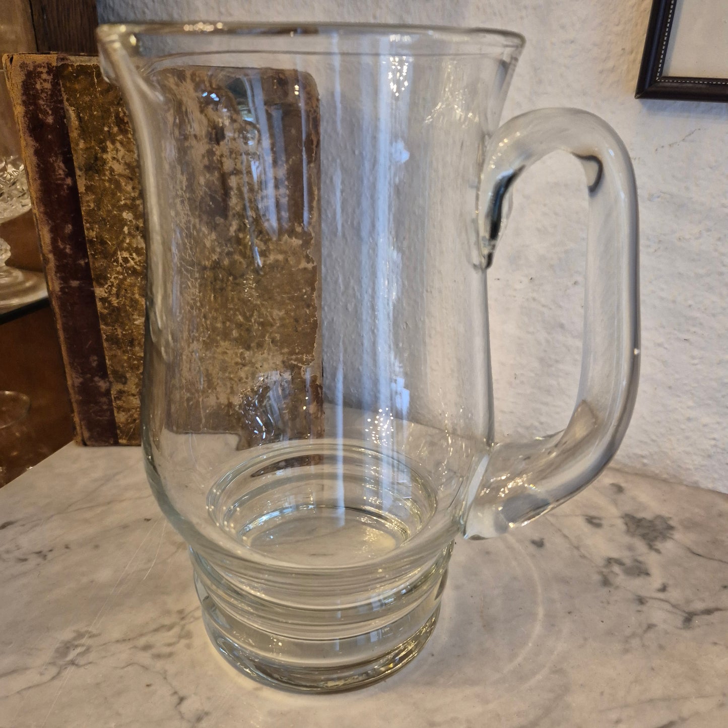 Vintage Glaskrug für Wasser oder Saft sehr stabil!