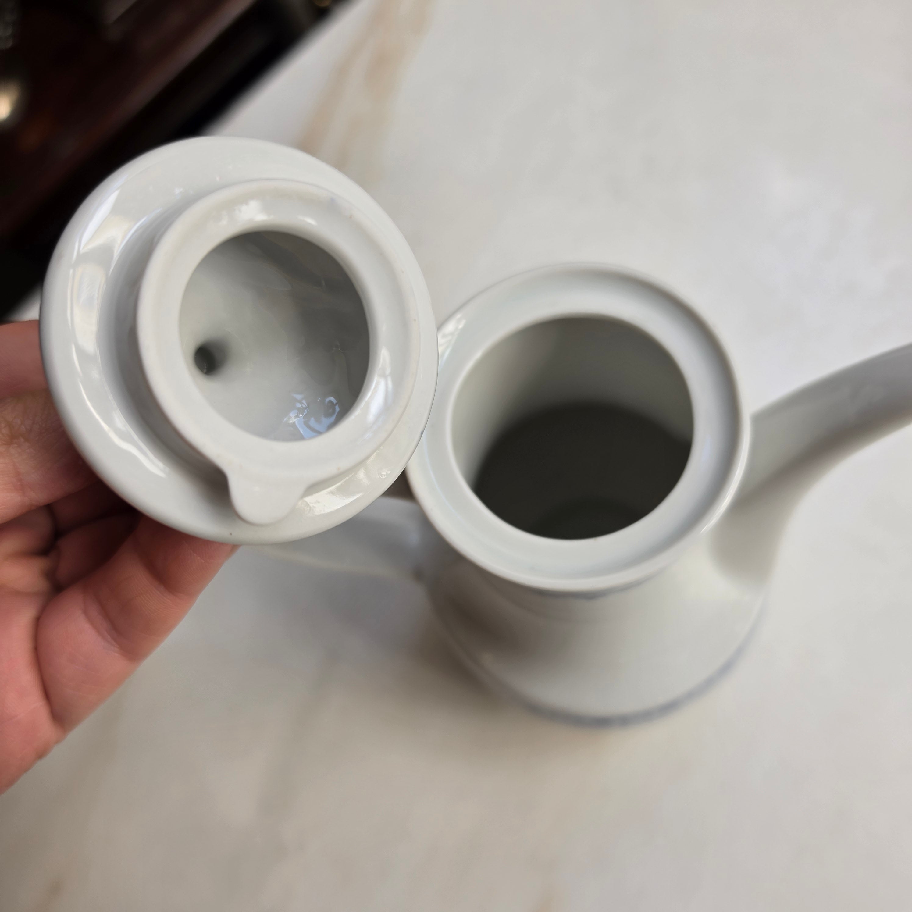 Kahla GDR Zwiebelmuster Tee Kaffeekanne Kanne Mokka Vintage blau weiß kobaltunterglasur