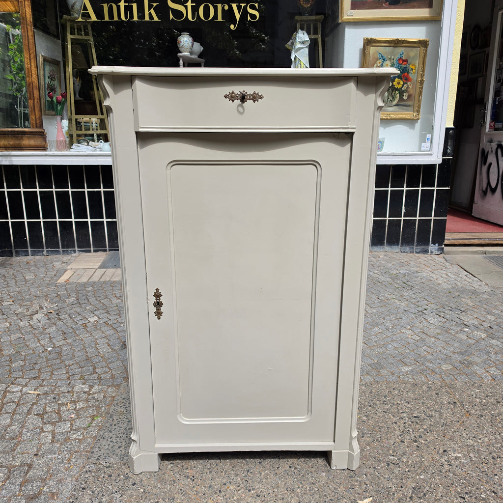 Antikes Gründerzeit-Vertiko um 1890 – Graubeige - Shabby Chic