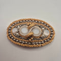 Massive Schmuck-Gürtelschnalle mit Cabochons & Kordel-Verzierung