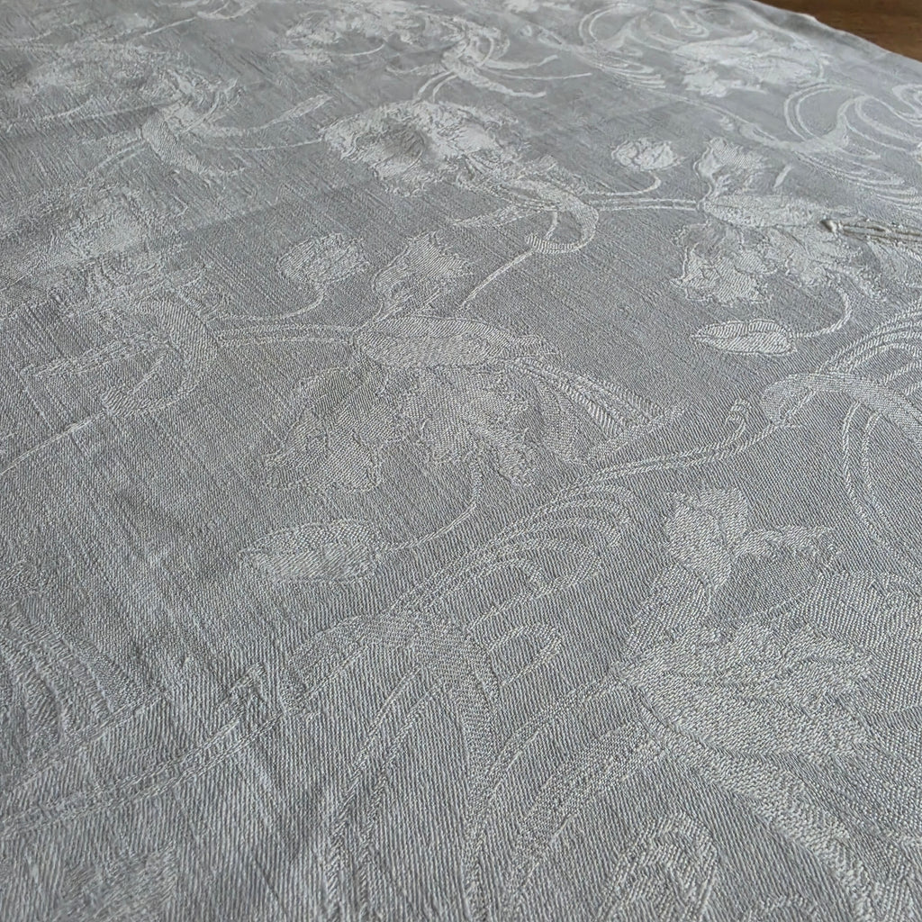Antike Damast-Serviette - Mitteldecke mit kunstvollem Jugendstil-Muster & Monogramm „B“ - 60x65cm