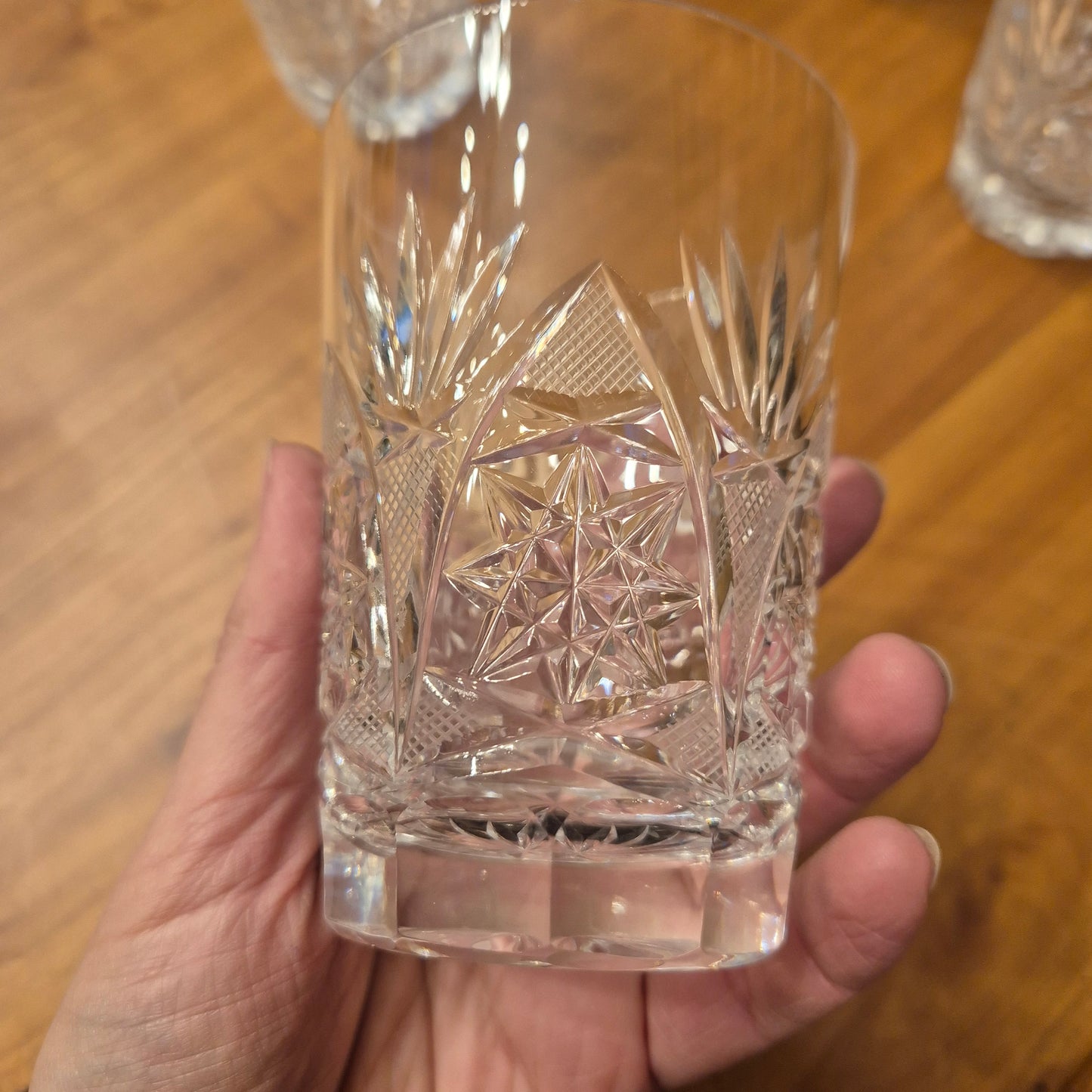 6x Vintage Kristall Whisky Gläser (1x mit minimalen Chip)