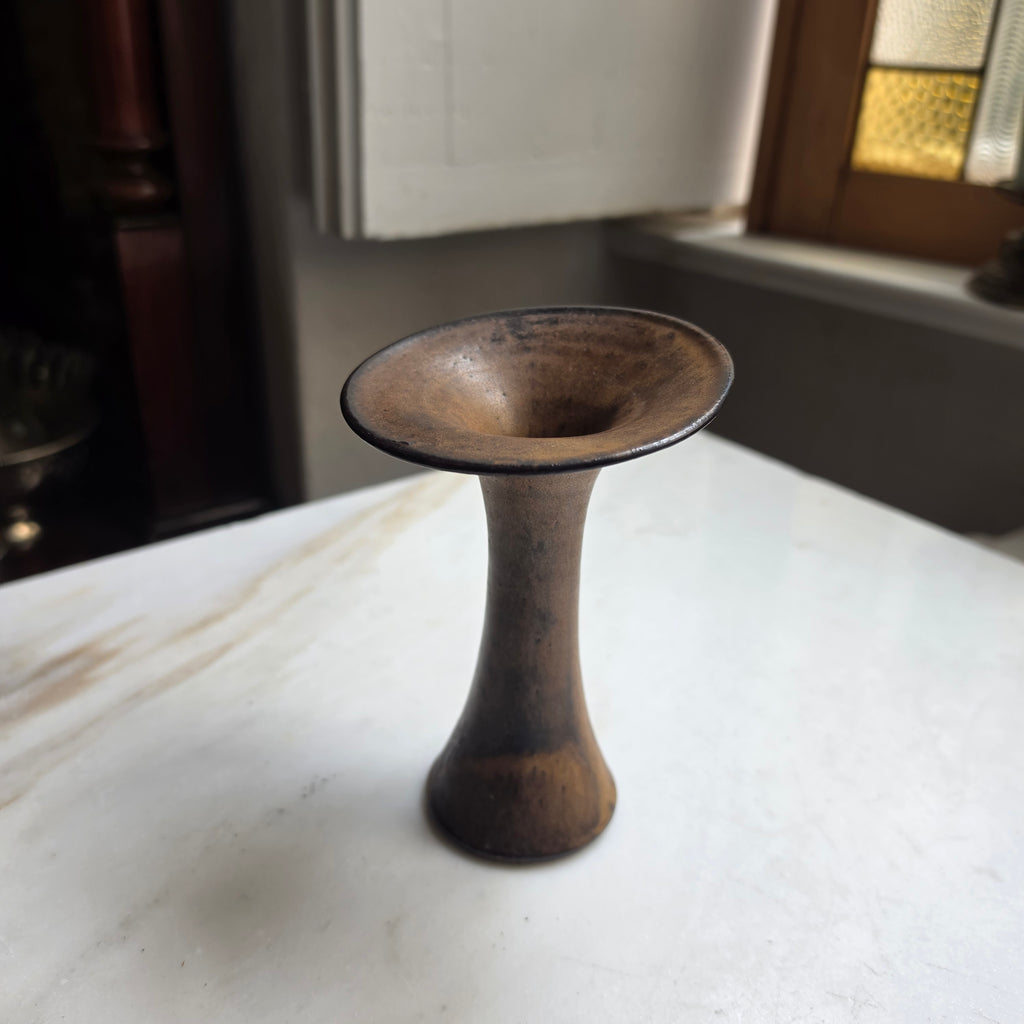 Vintage Keramik-Vase im Wabi-Sabi Stil – Erdige Braun- & Bronzetöne