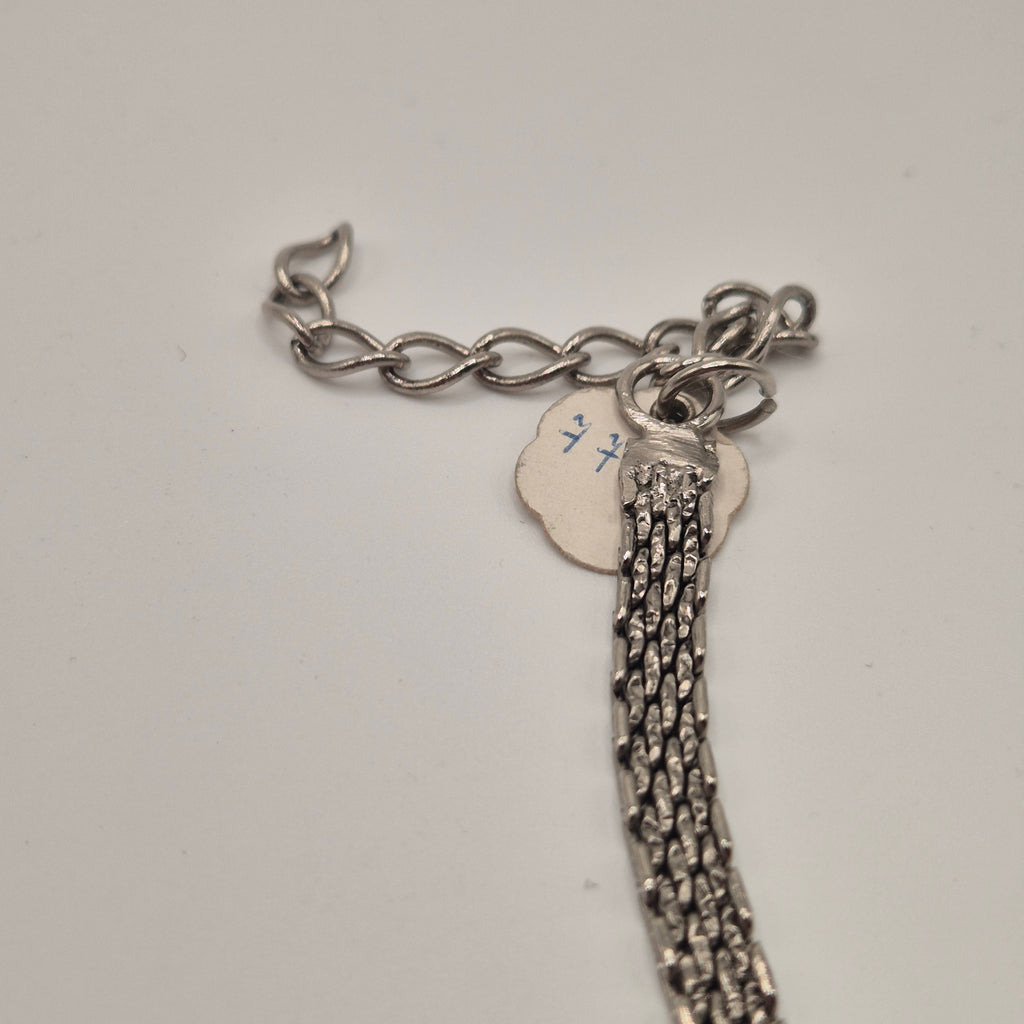 Elegante Vintage Herz-Halskette – Funkelnder Glamour in Silber