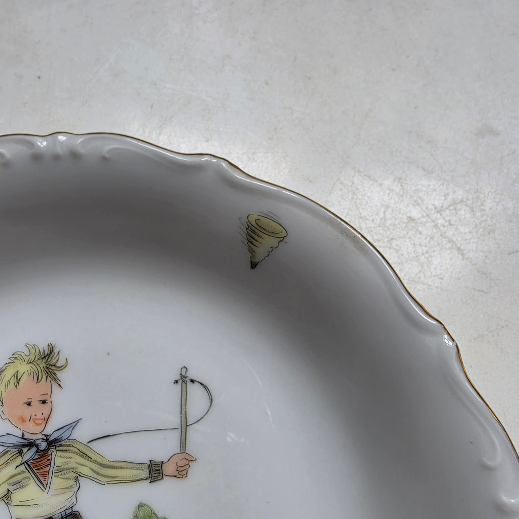 Vintage Kinder-Tiefteller aus Porzellan – Nostalgisches Sammlerstück