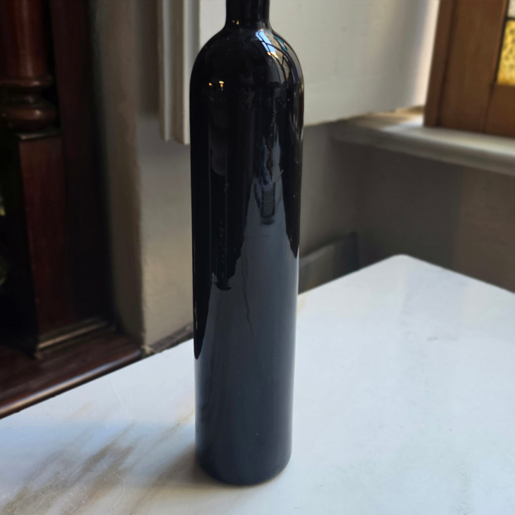 Schwarze Vintage-Flaschenvase aus Glas – Elegantes Wohnaccessoire