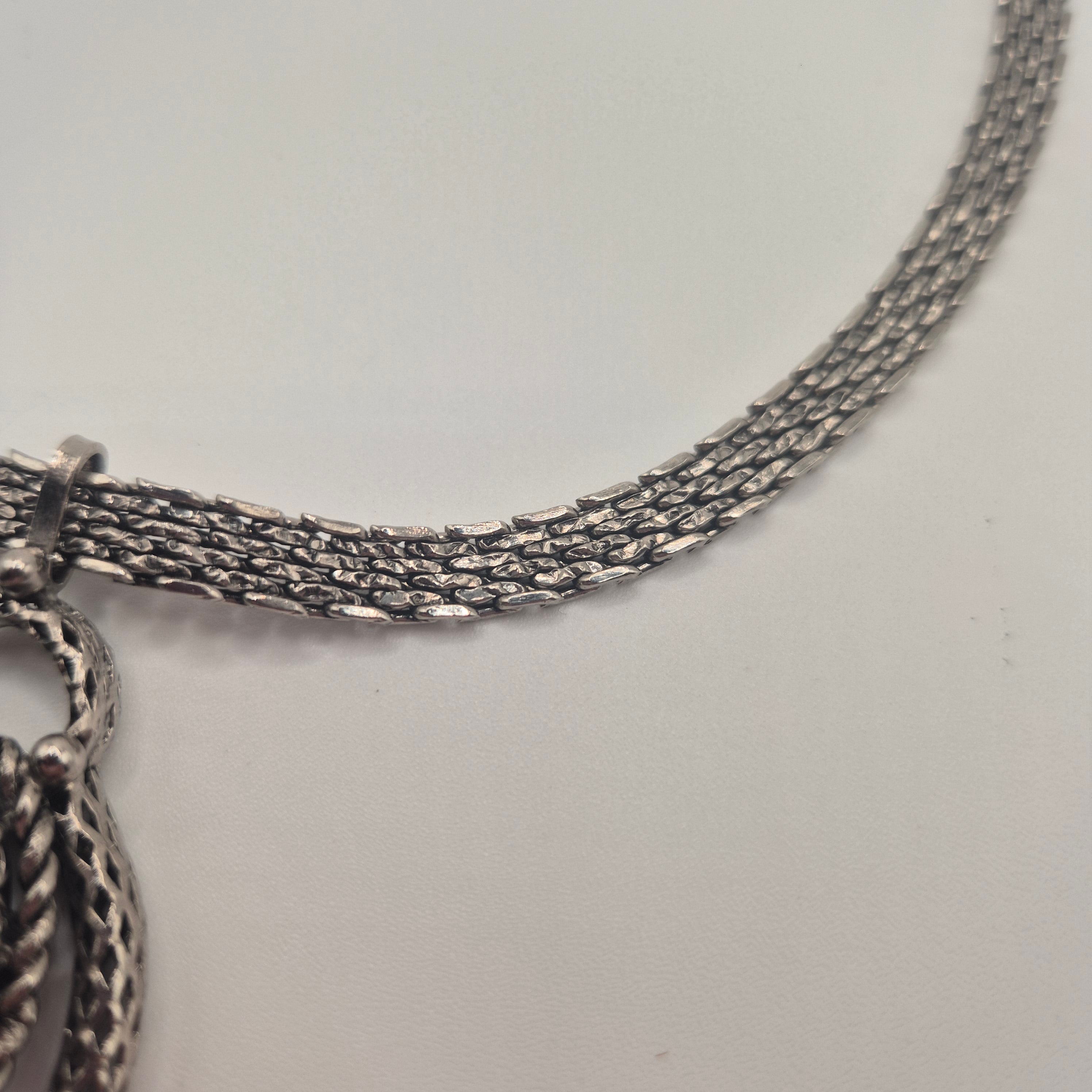 Statement Vintage-Collier – Altsilber-Optik mit dunkler Perle
