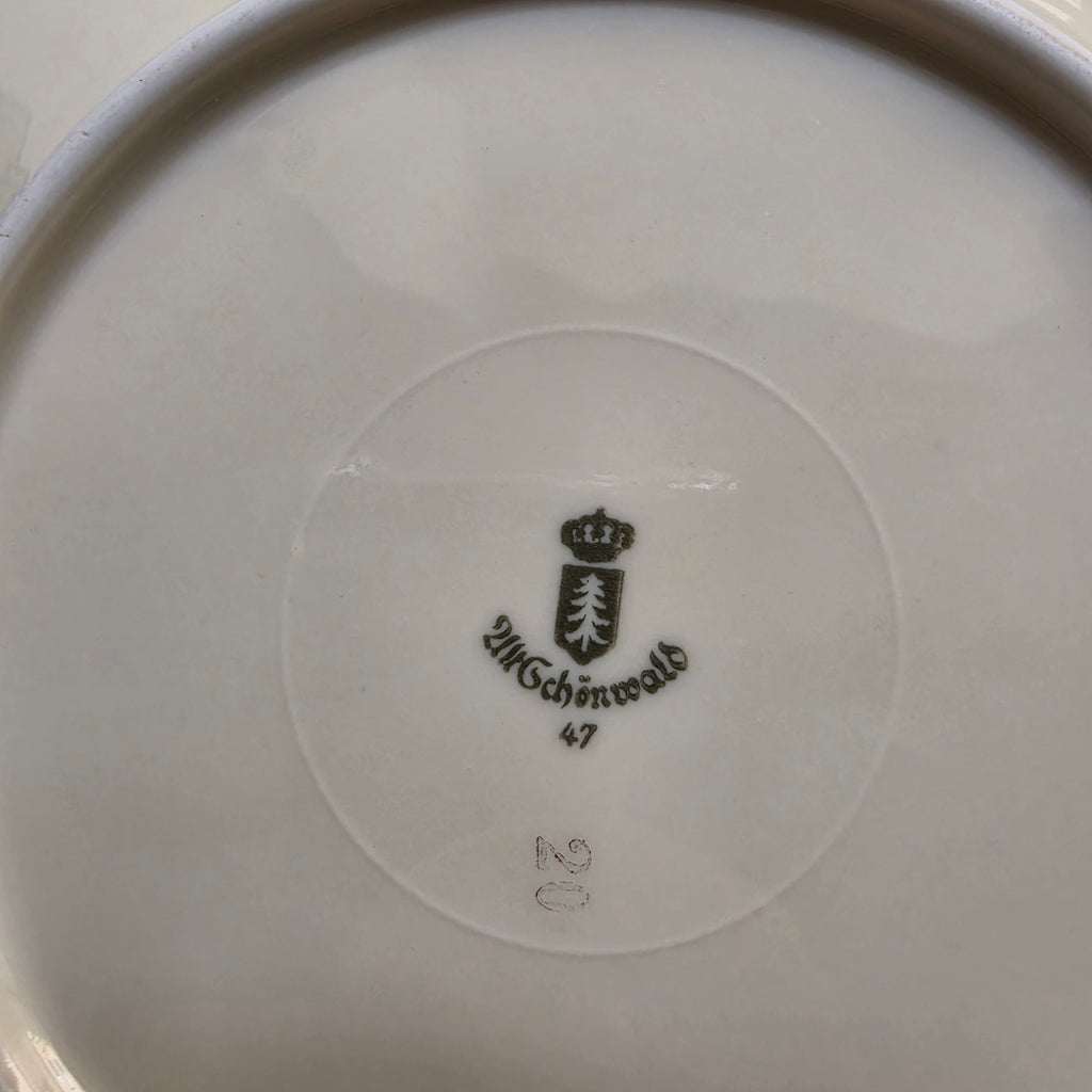 Antike Schönwald Porzellan-Essteller mit Goldrand & Muschelrelief (5er-Set) – Elfenbein/Creme (Kopie)
