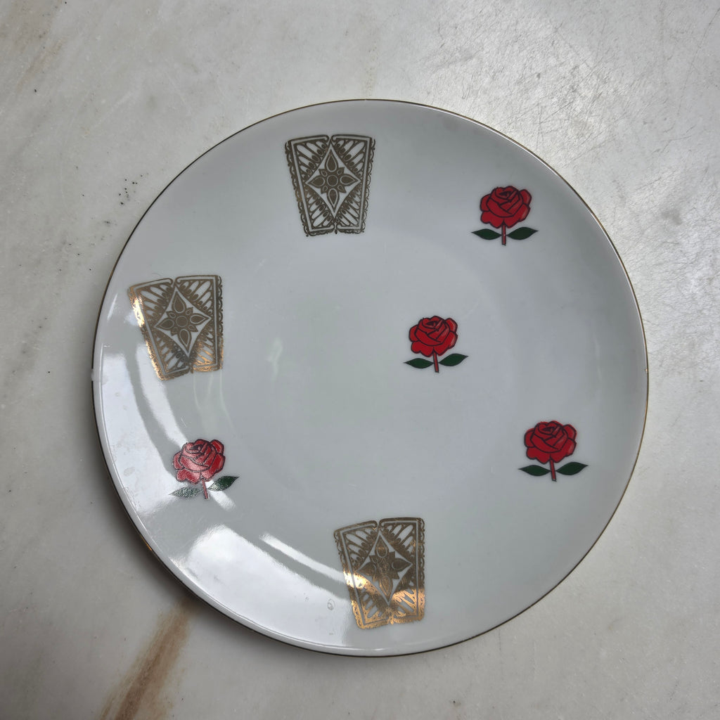 Elegantes Vintage Mitterteich Bavaria Sammelgedeck – Rote Rosen & Golddekor