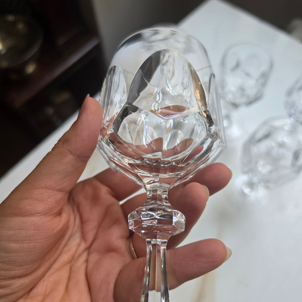 5er-Set Elegante Vintage Kristall-Likörgläser - Südweingläser mit Facettenschliff