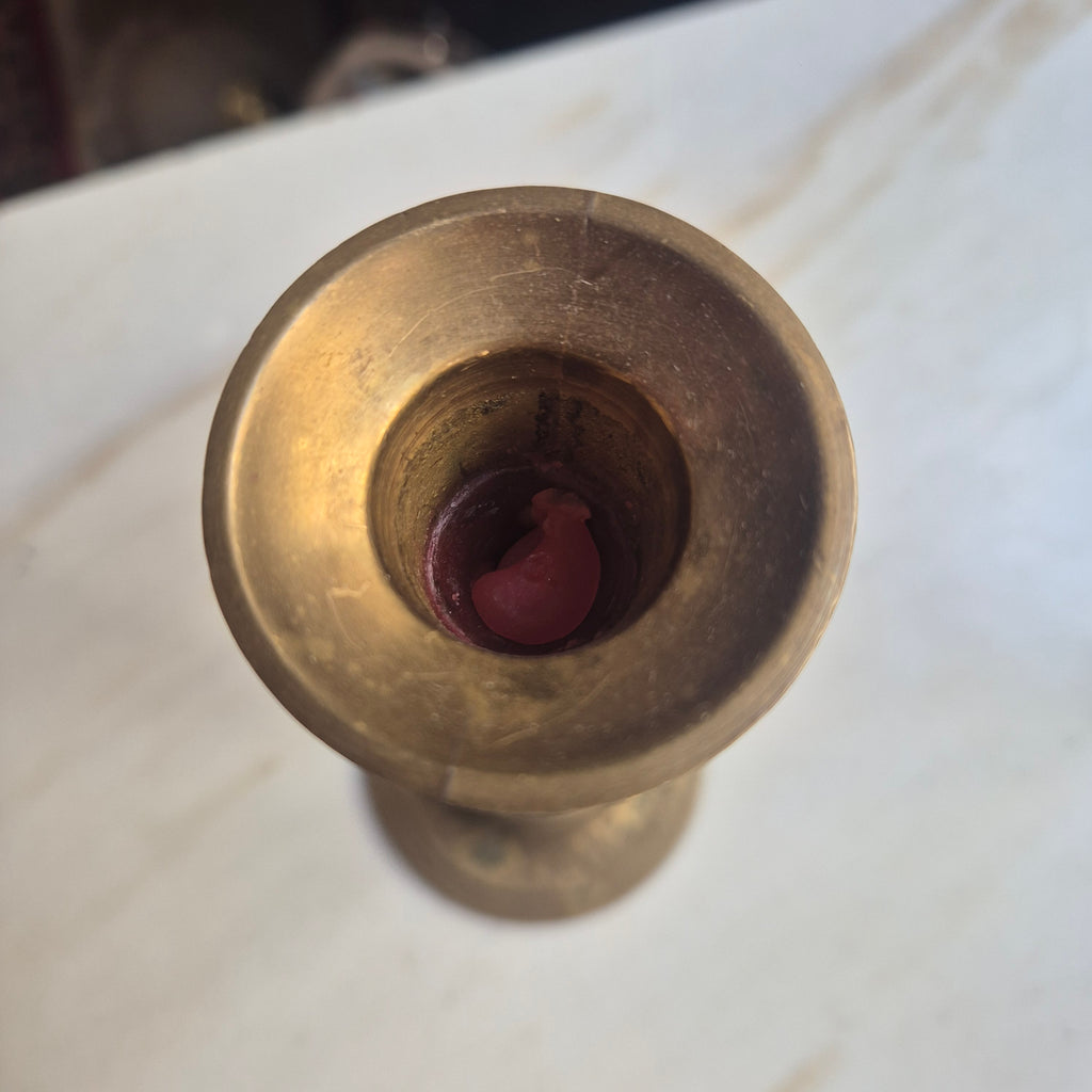 2x Vintage Indische Messing Kerzenhalter